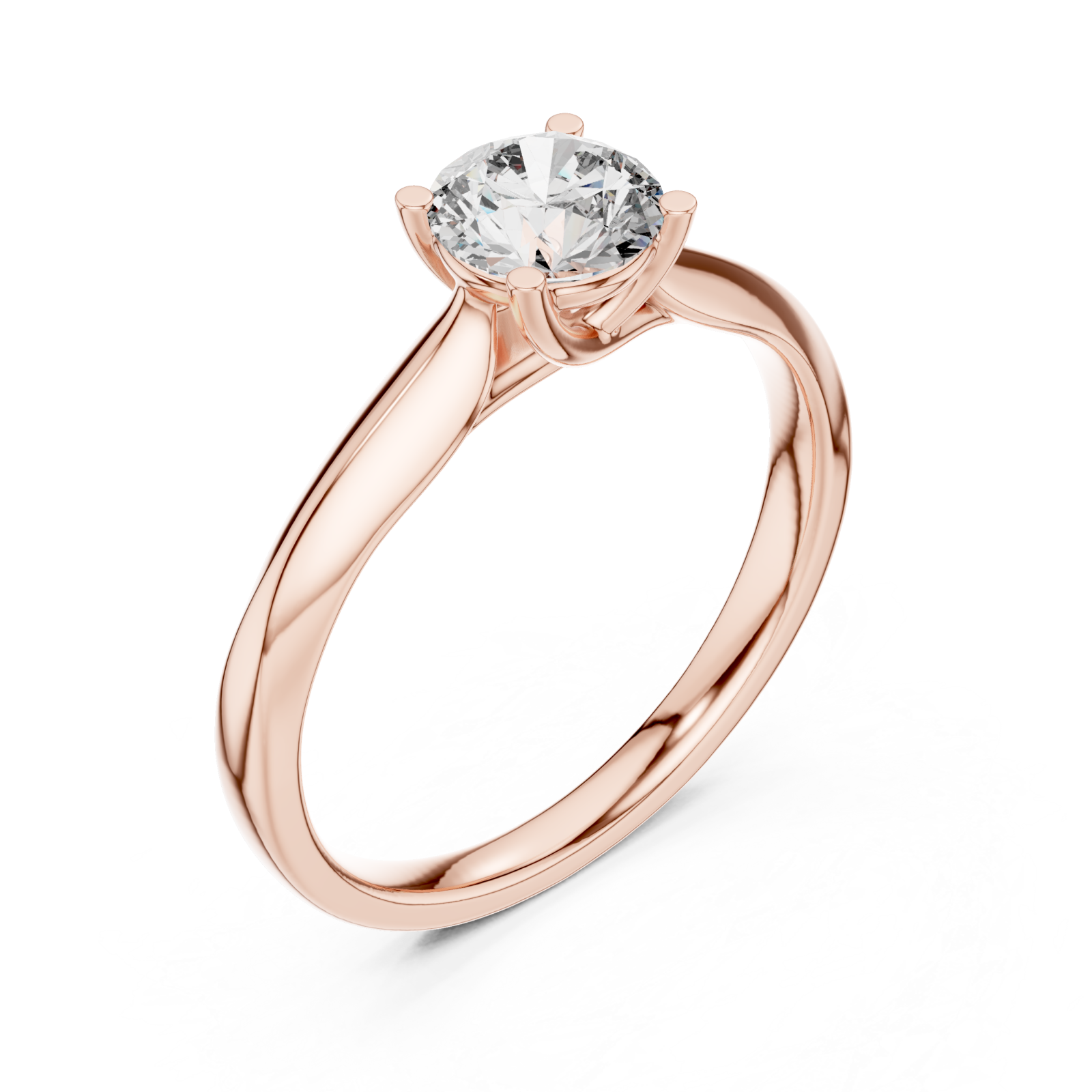  Rose Gold Enchanted Whisper Solitaire Ring Right View