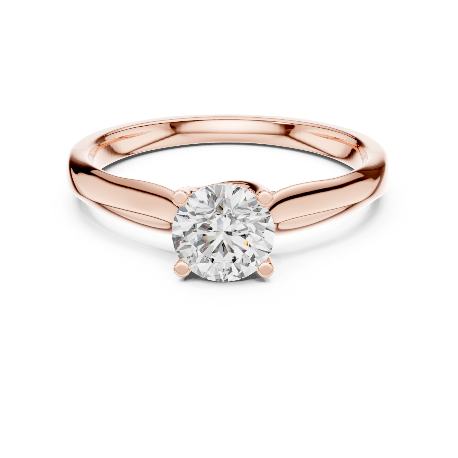  Rose Gold Enchanted Whisper Solitaire Ring Front View