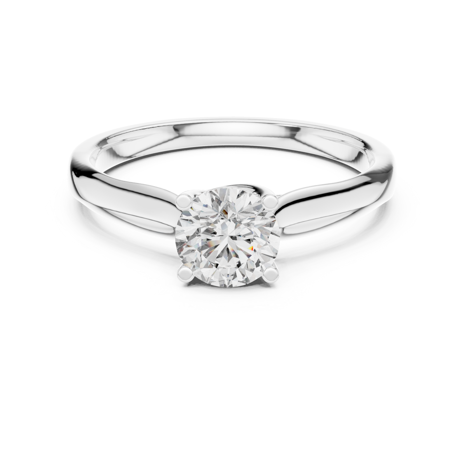  White Gold Enchanted Whisper Solitaire Ring Front View