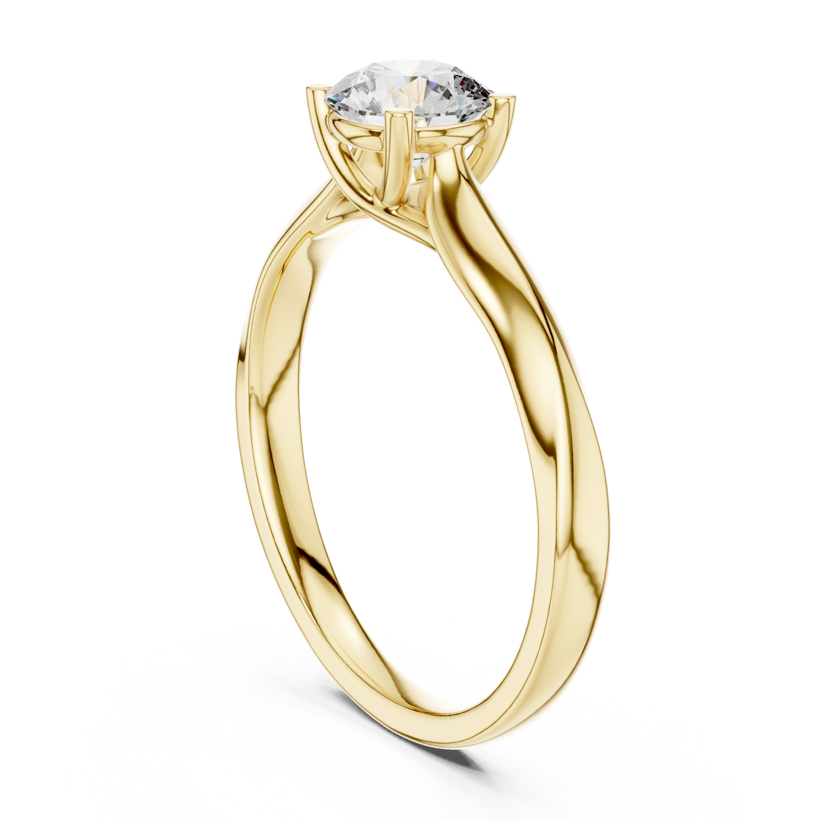  Gold Enchanted Whisper Solitaire Ring Left View