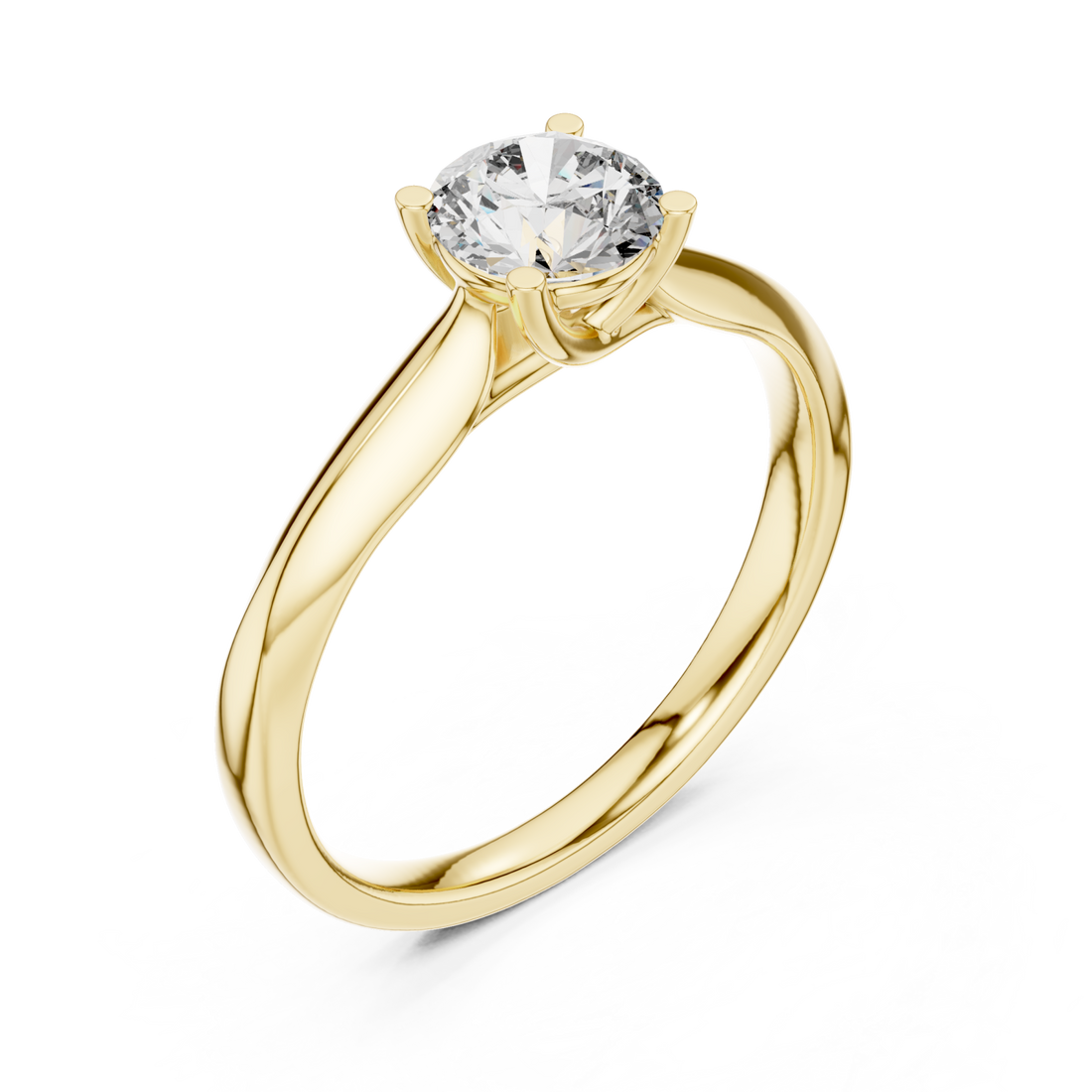 Gold Enchanted Whisper Solitaire Ring Right View