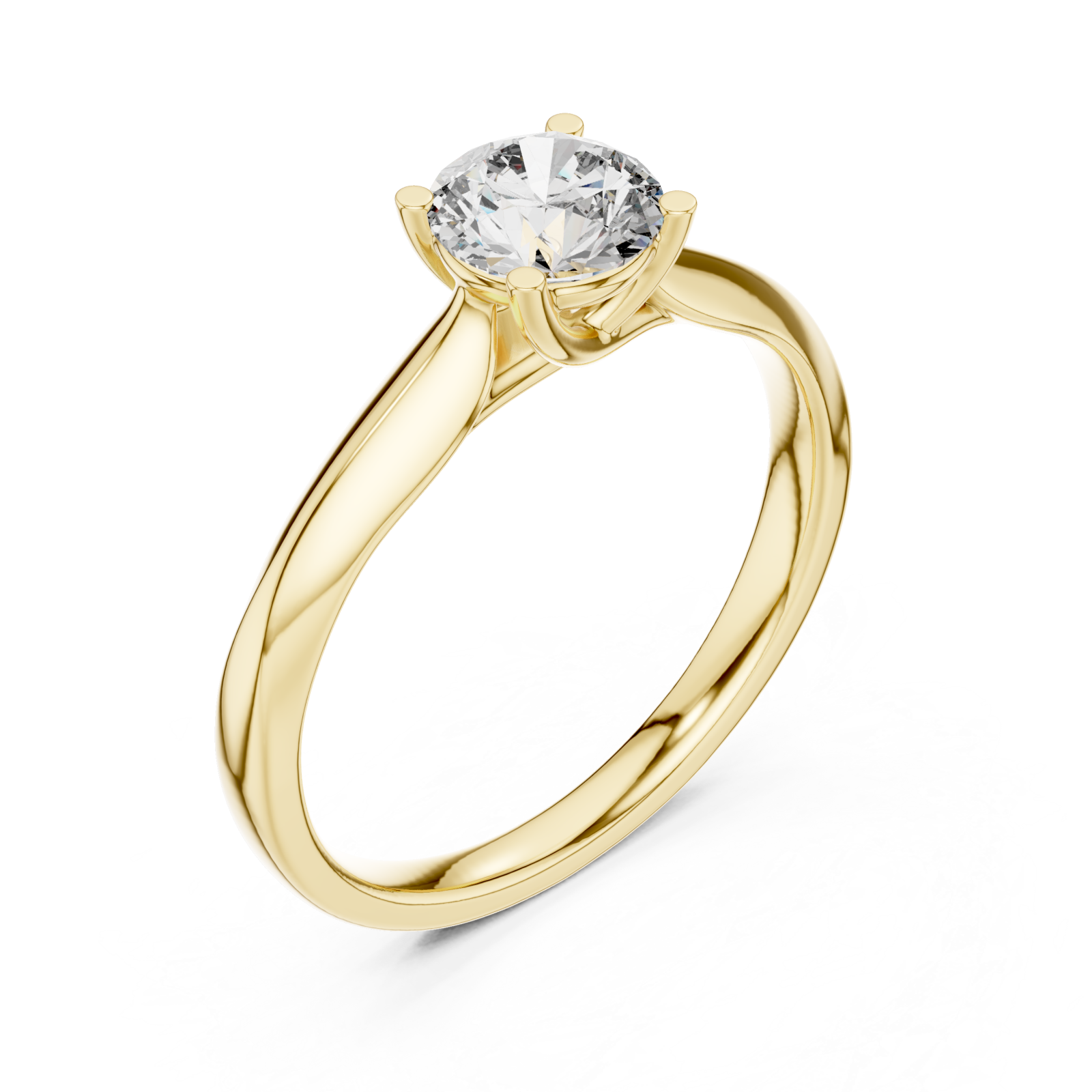 Gold Enchanted Whisper Solitaire Ring Right View