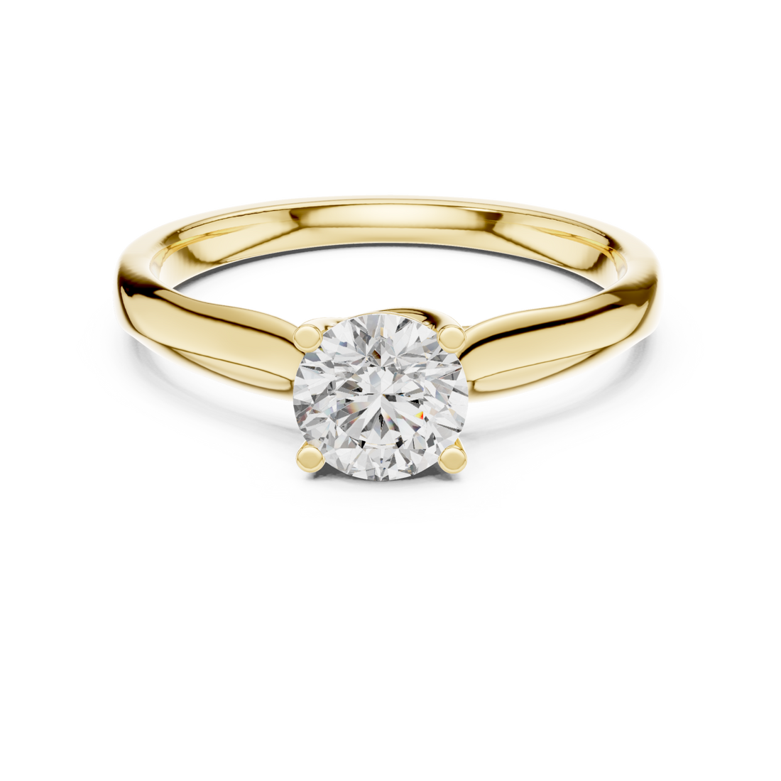 Gold Enchanted Whisper Solitaire Ring Right View