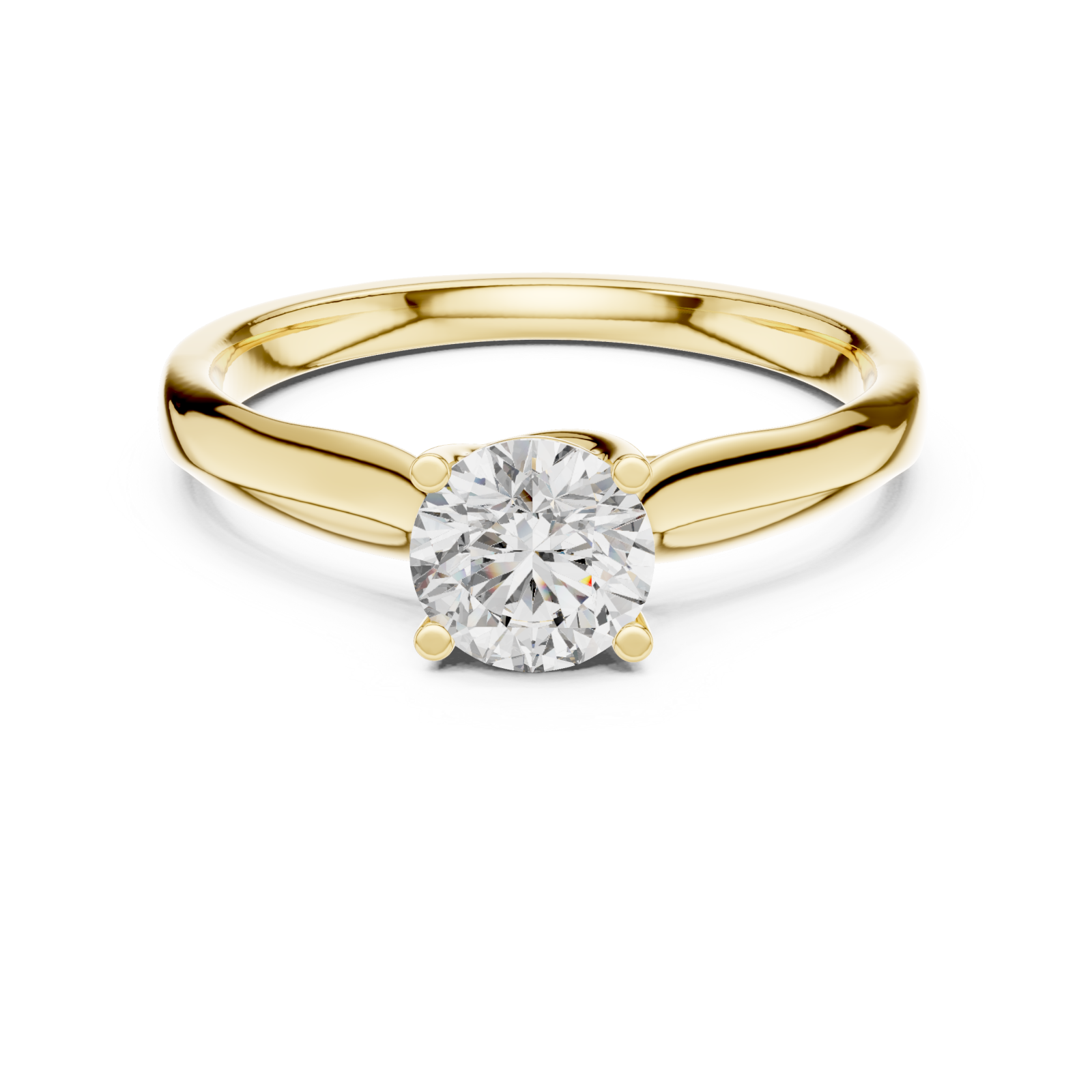  Gold Enchanted Whisper Solitaire Ring Front View
