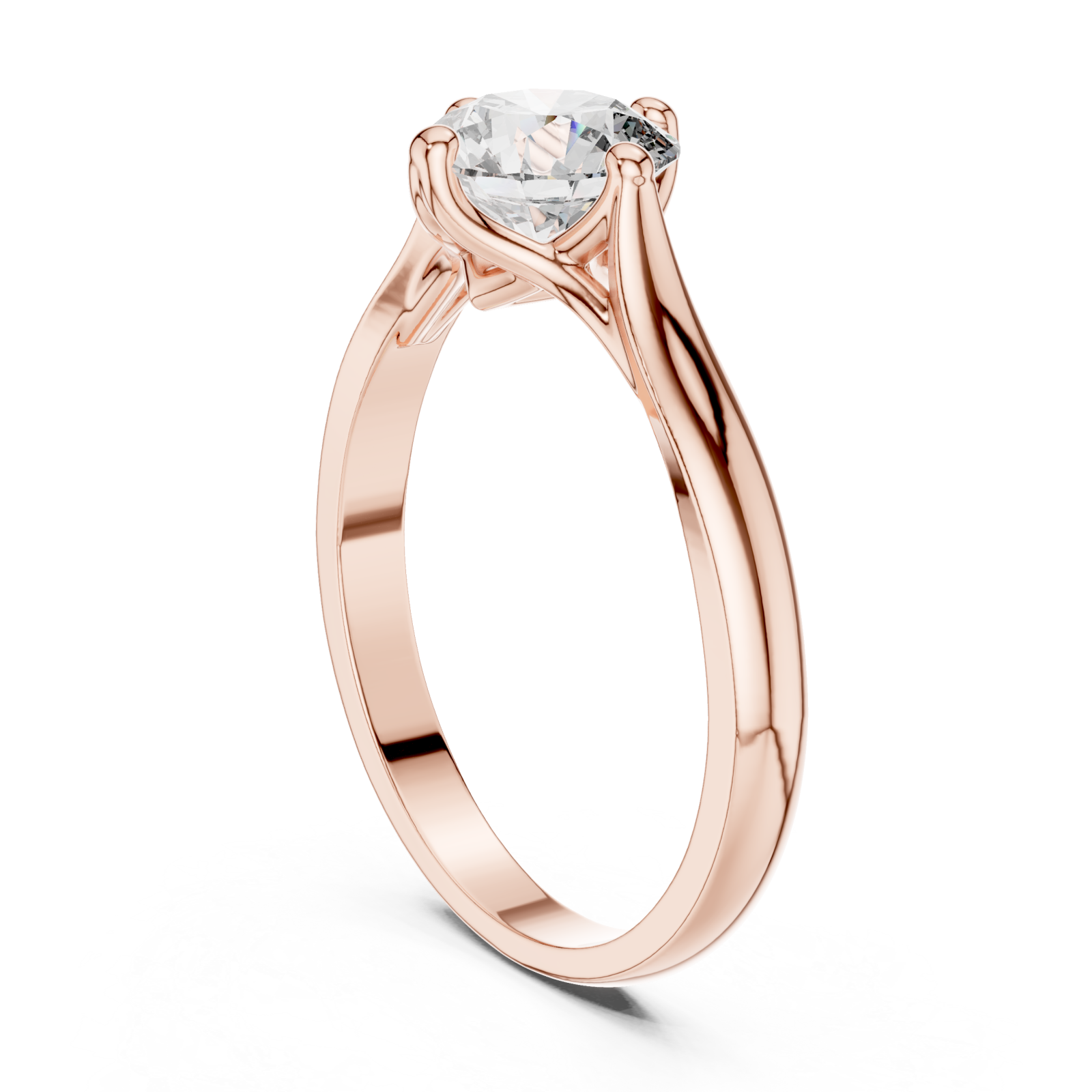  Rose Gold Radiance Embrace Solitaire Engagement Ring Left View