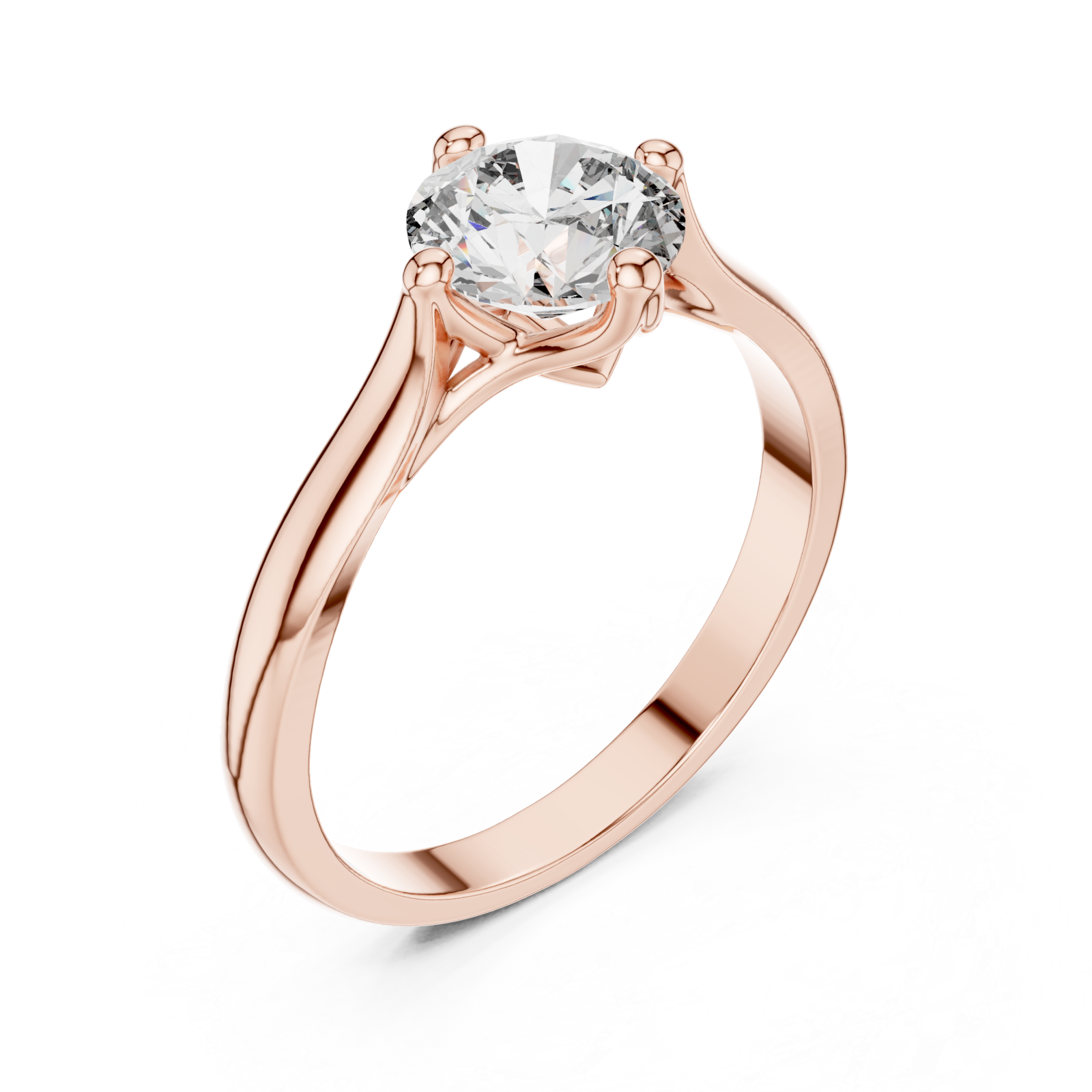  Rose Gold Radiance Embrace Solitaire Engagement Ring Right View