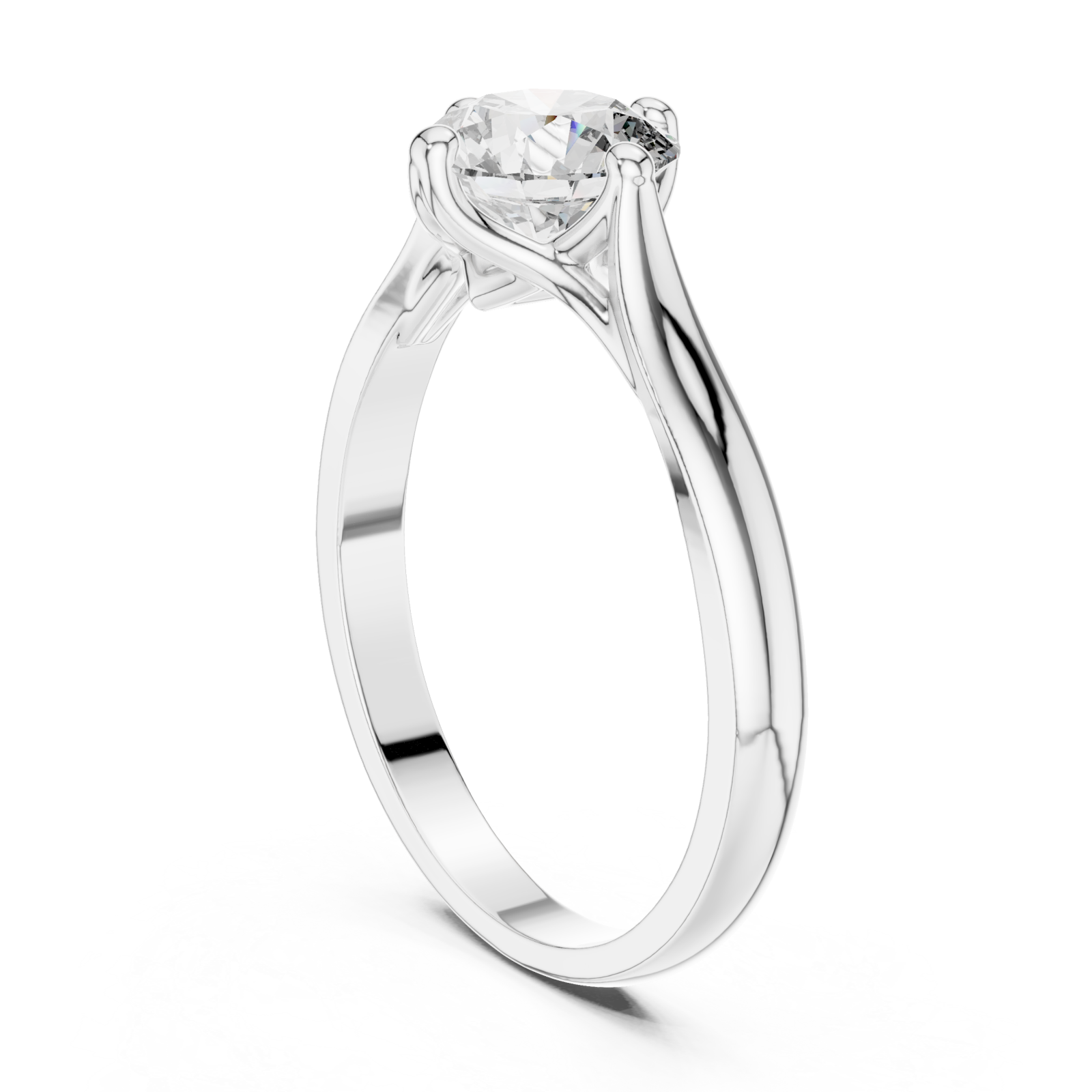  White Gold Radiance Embrace Solitaire Engagement Ring Left View