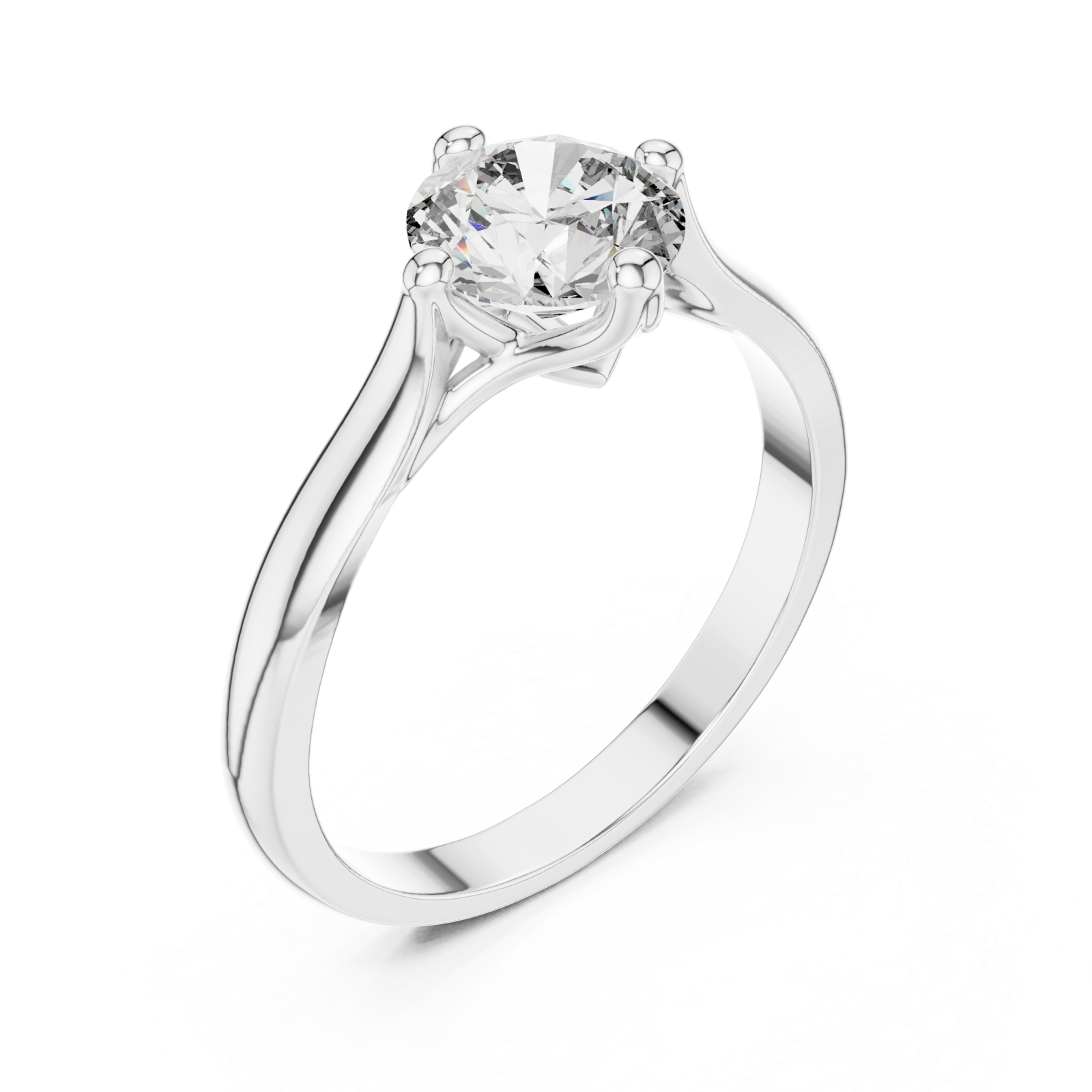  White Gold Radiance Embrace Solitaire Engagement Ring Right View