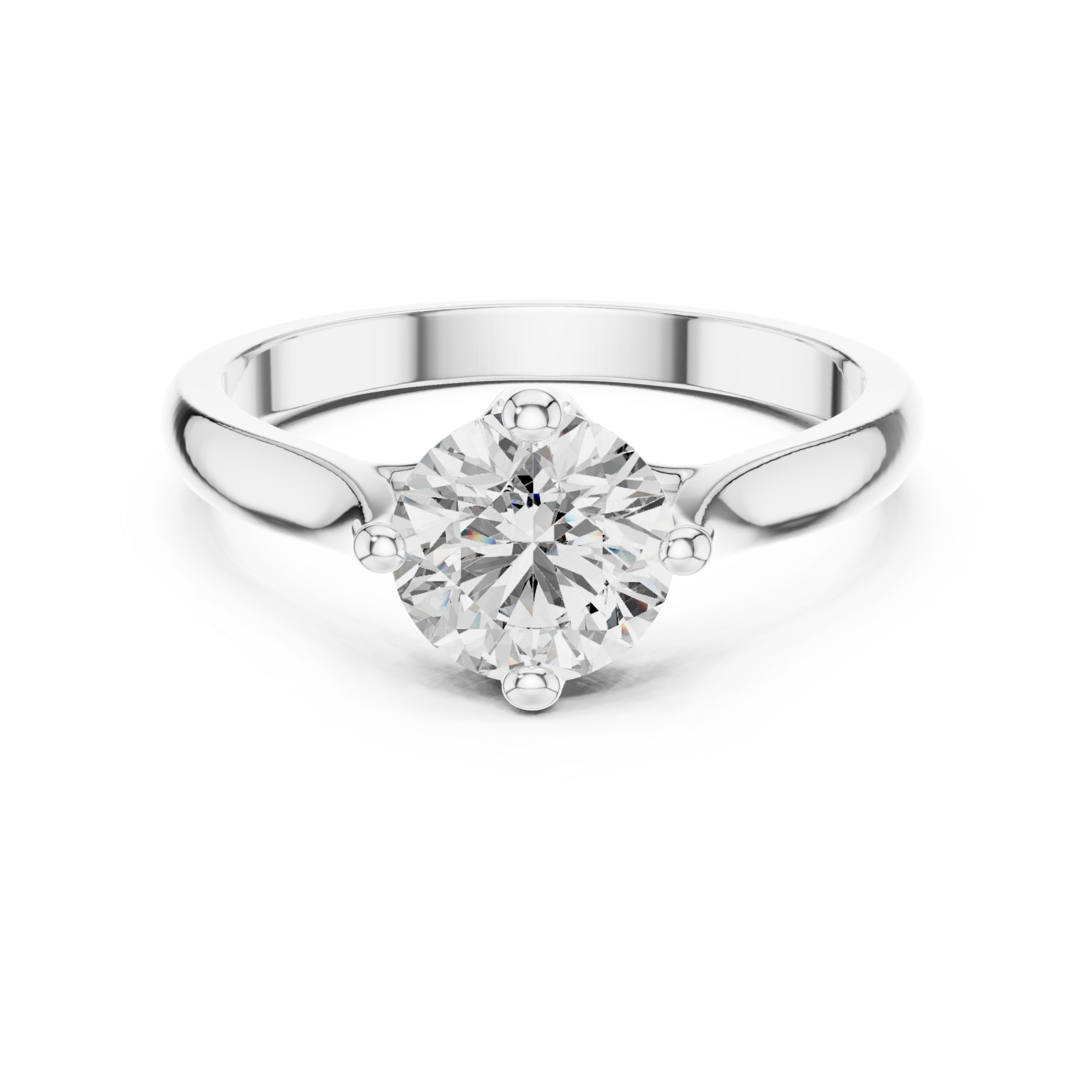  White Gold Radiance Embrace Solitaire Engagement Ring Front View