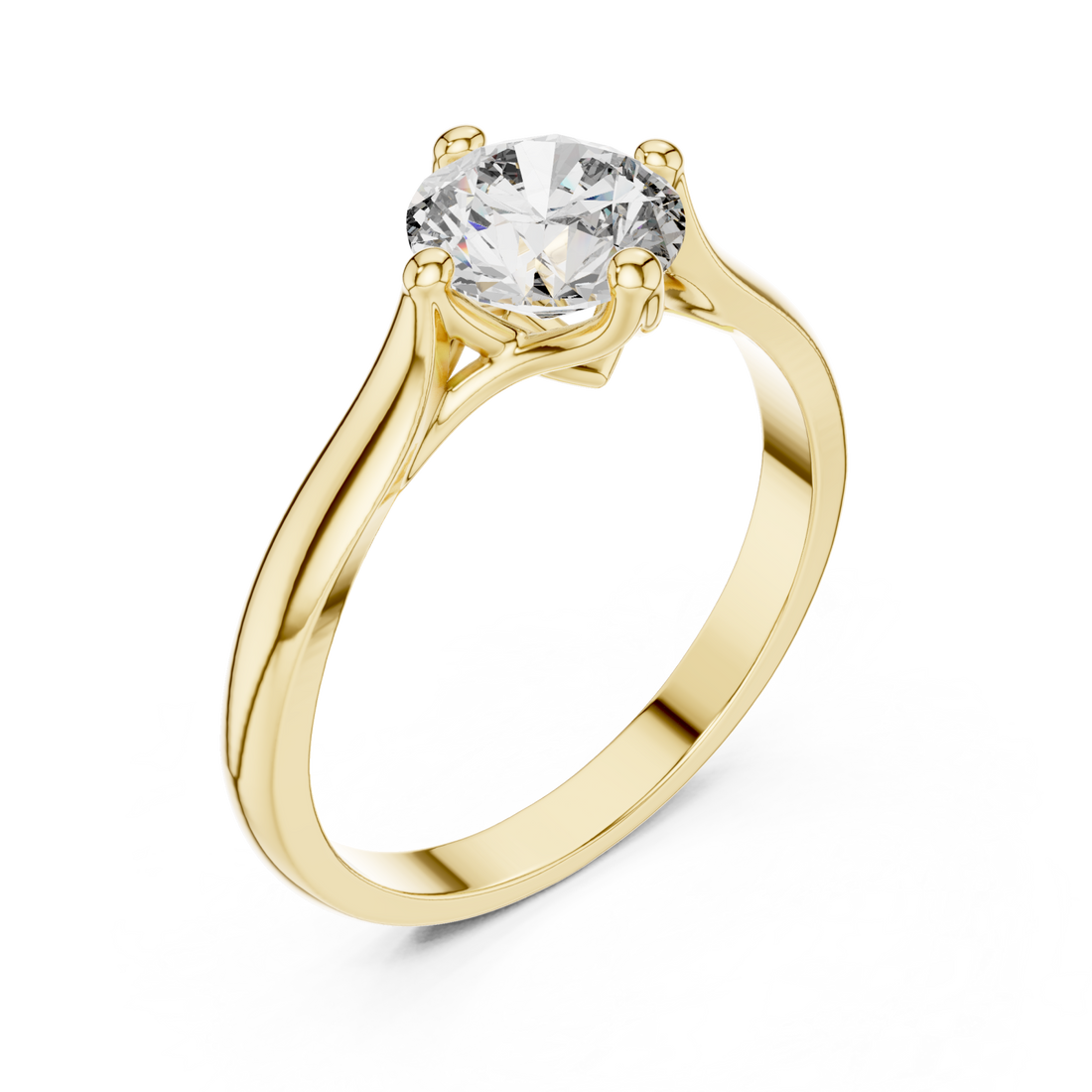 Gold Radiance Embrace Solitaire Engagement Ring Right View