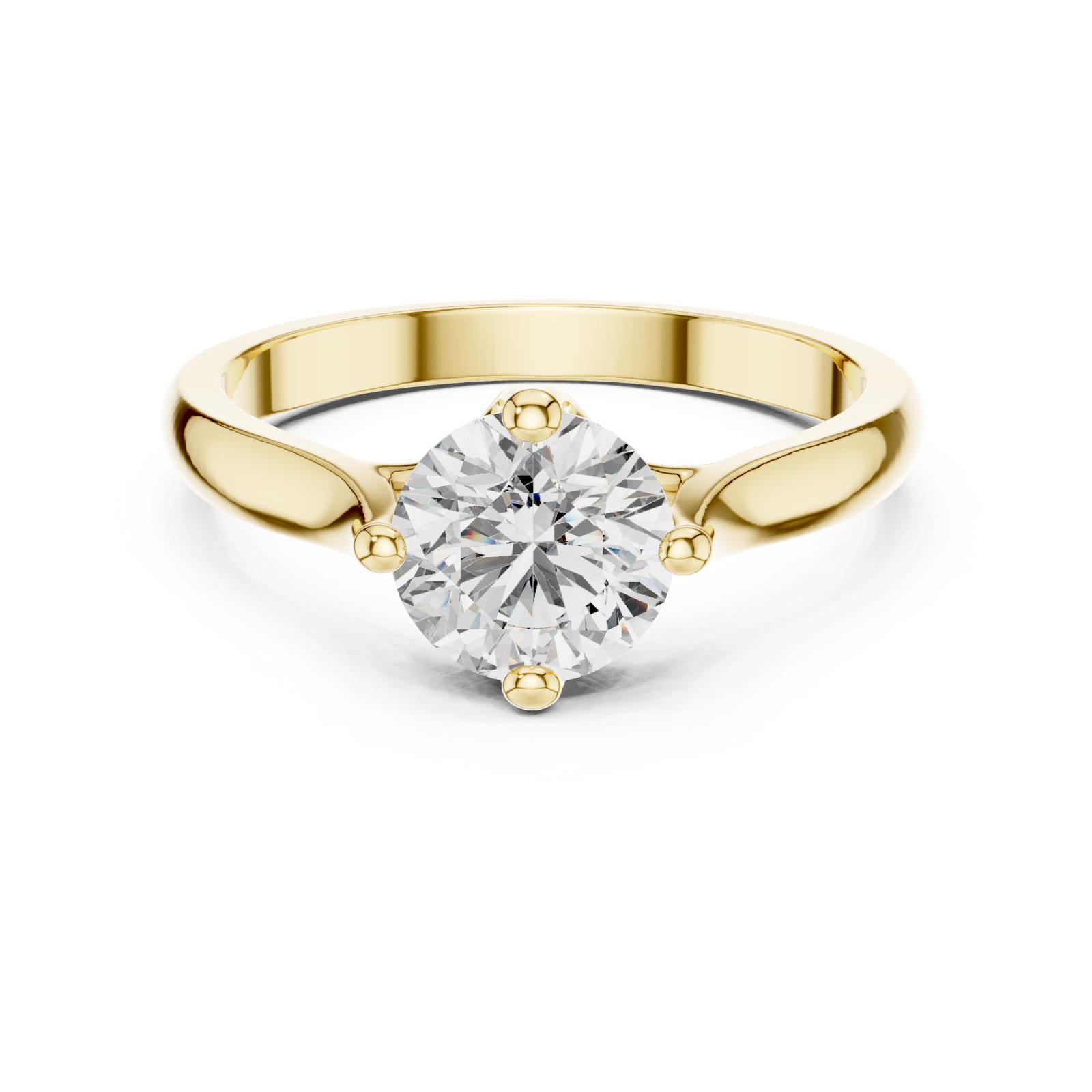  Gold Radiance Embrace Solitaire Engagement Ring Front View