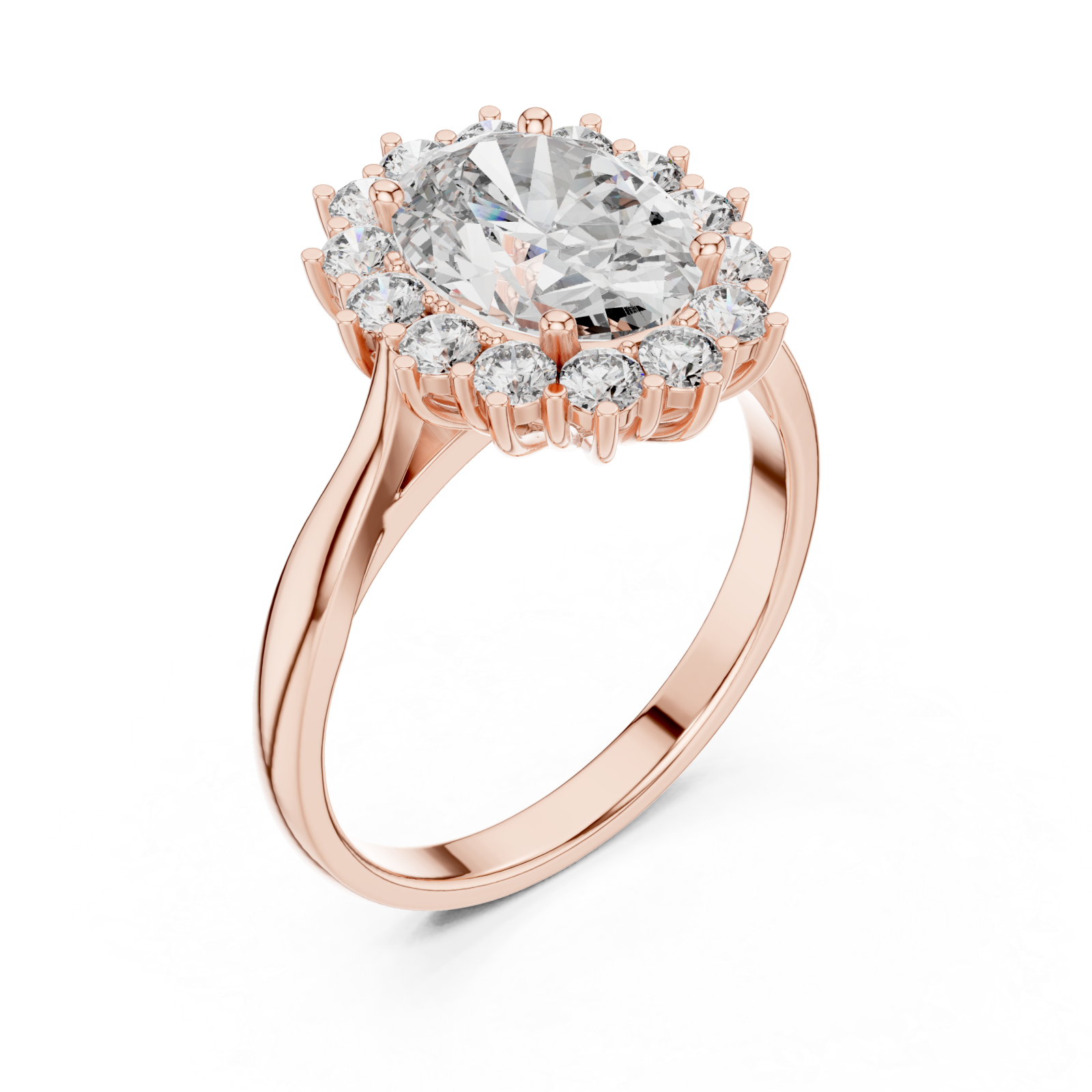  Rose Gold Eternal Radiance Halo Ring Right View
