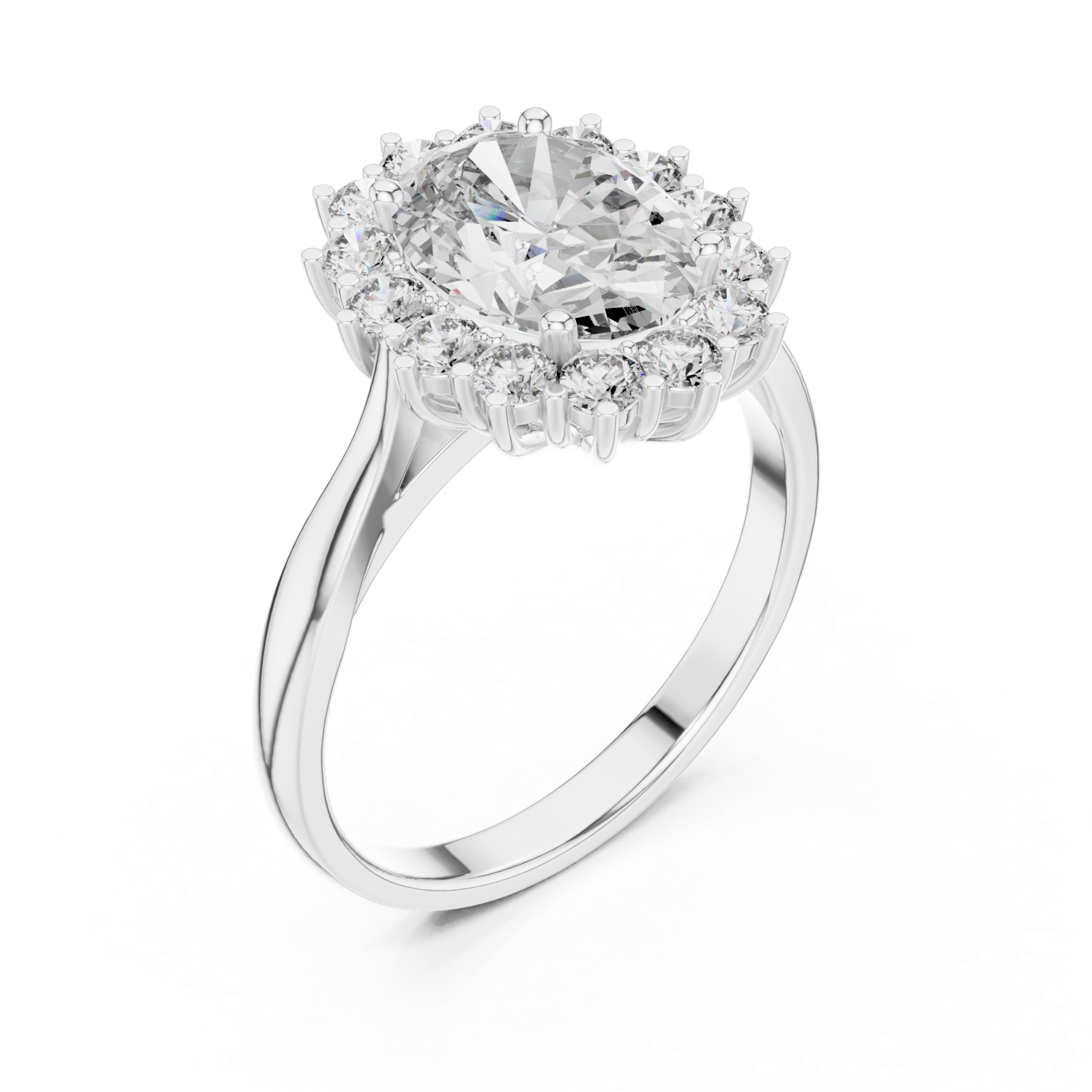  White Gold Eternal Radiance Halo Ring Right View