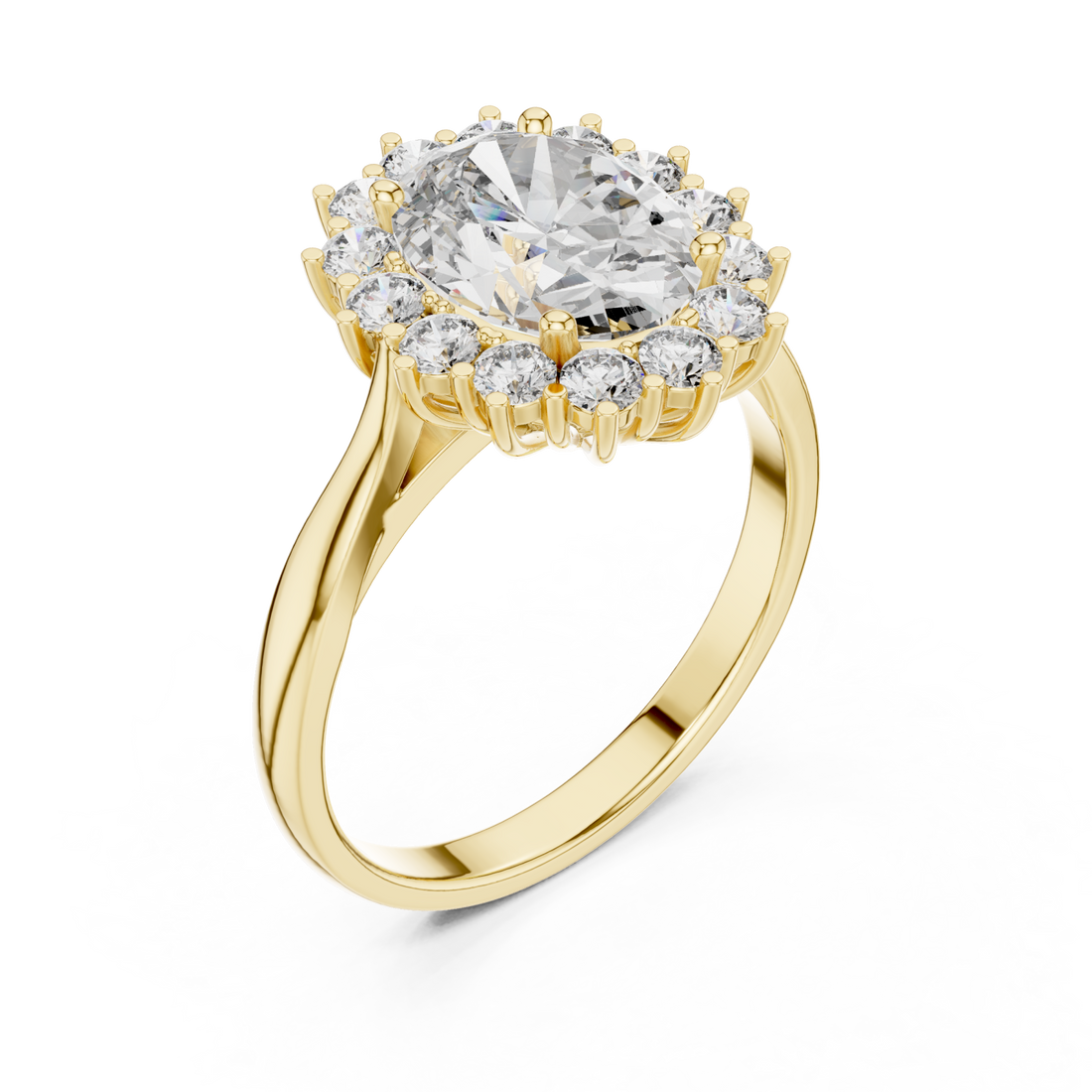 Gold Eternal Radiance Halo Ring Right View