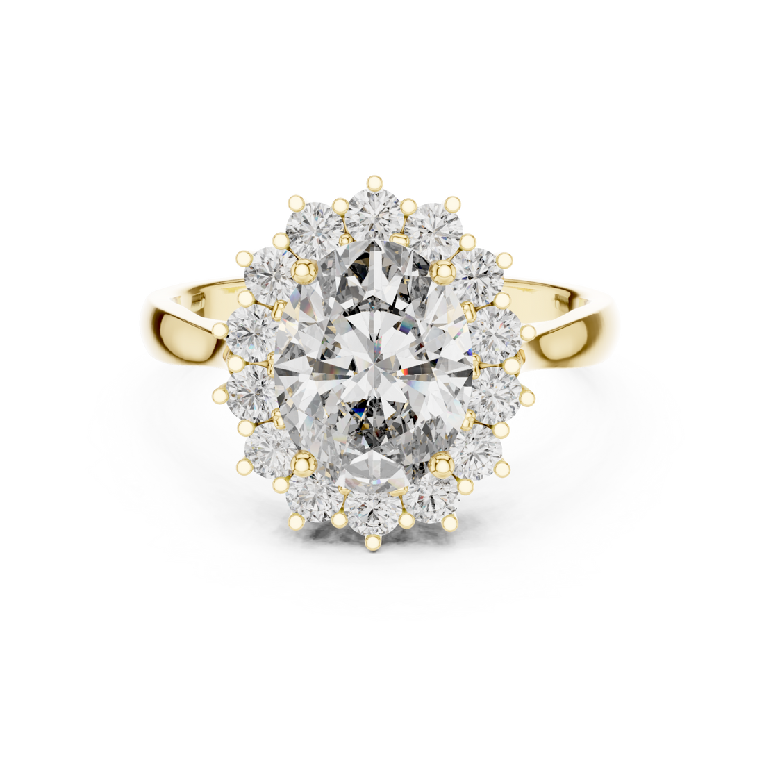 Gold Eternal Radiance Halo Ring Right View
