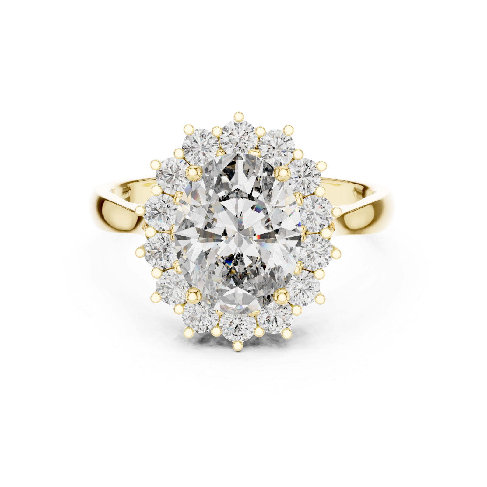  Gold Eternal Radiance Halo Ring Front View