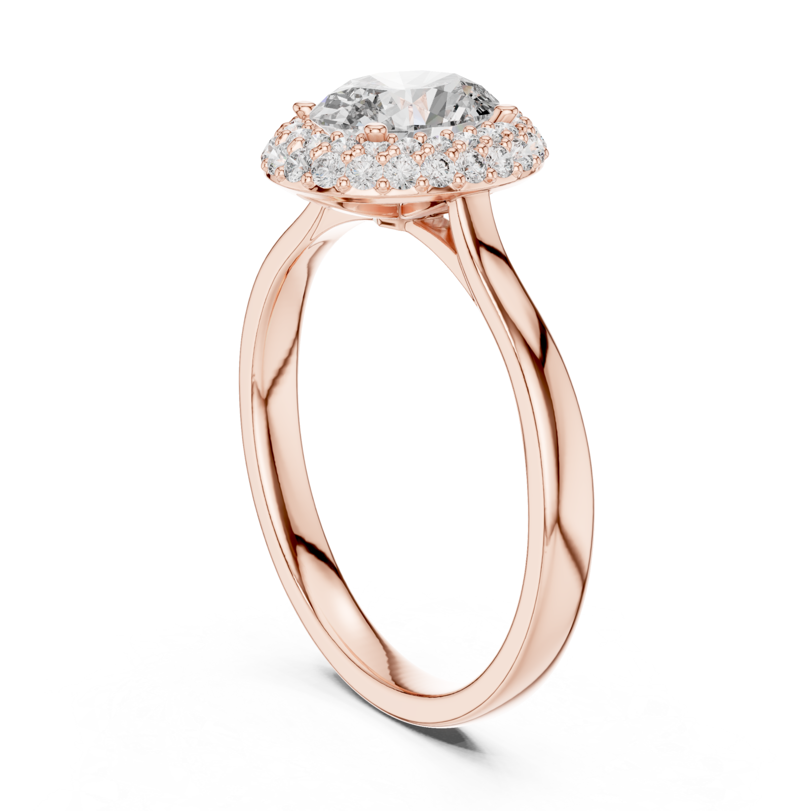  Rose Gold Luminous Halo Oval Ring Left View