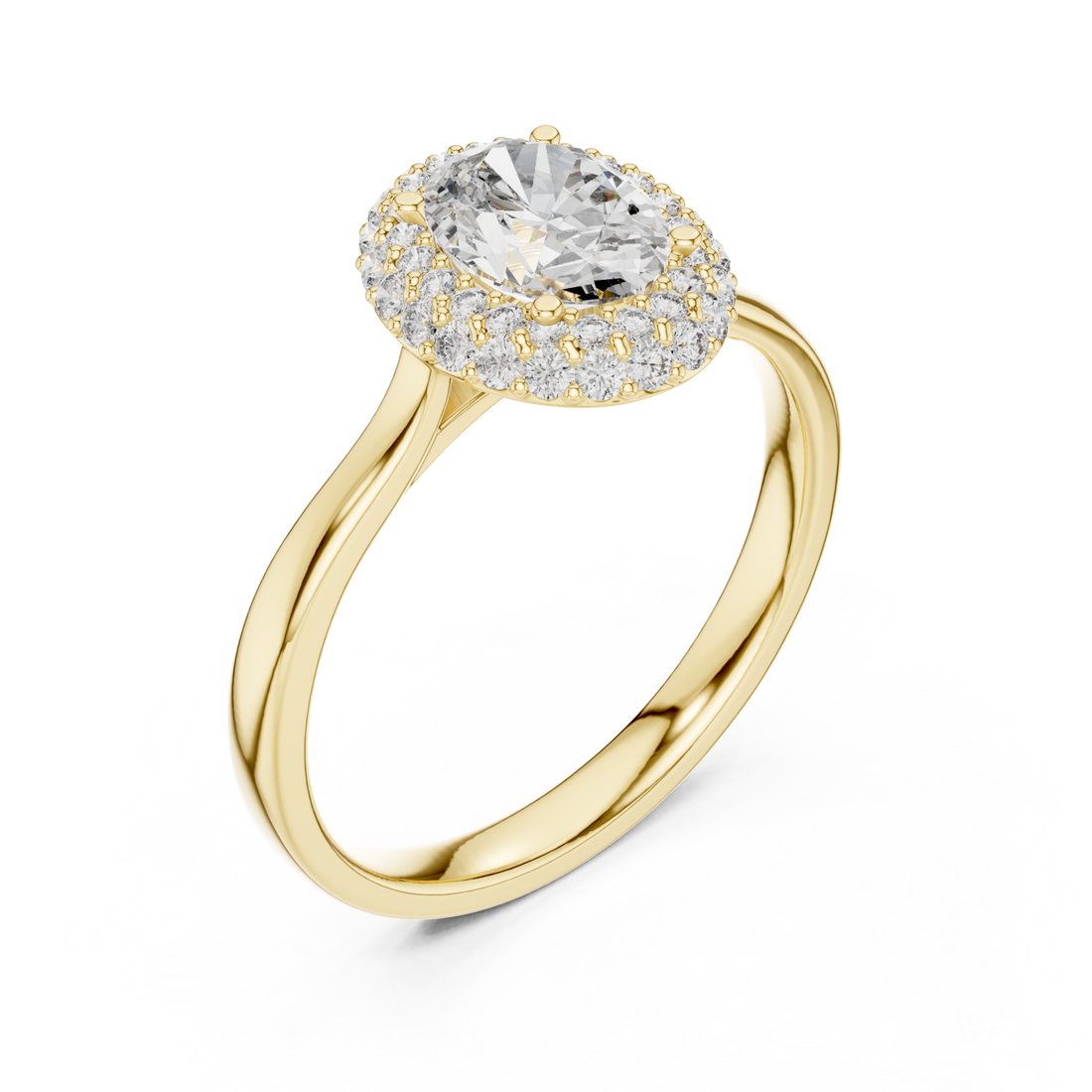Gold Luminous Halo Oval Ring Right View