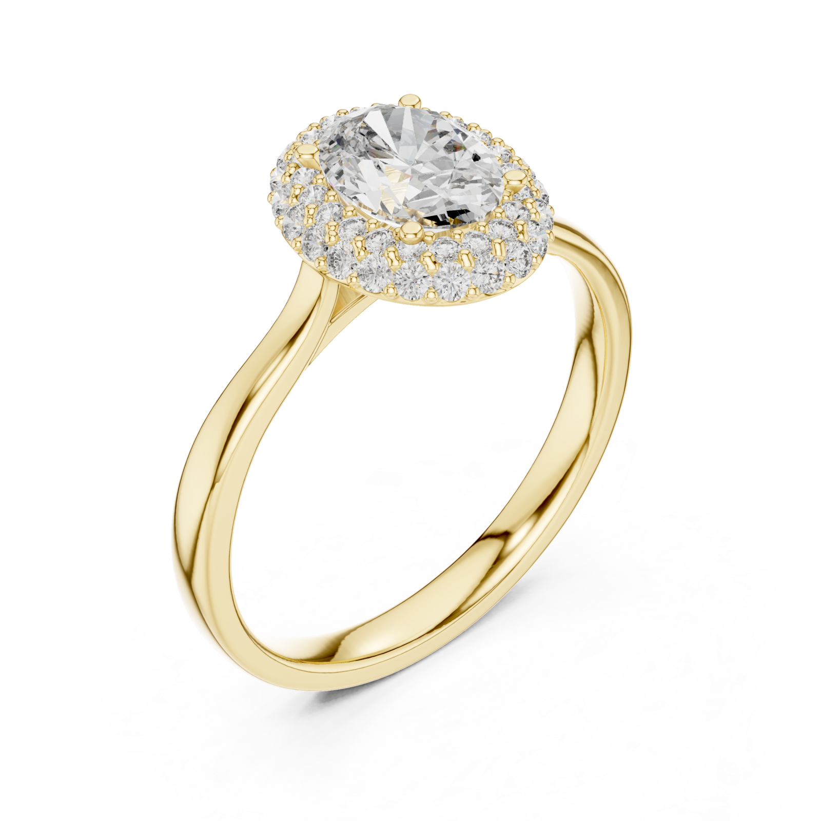 Gold Luminous Halo Oval Ring Right View