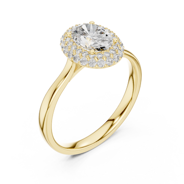 Gold Luminous Halo Oval Ring Right View