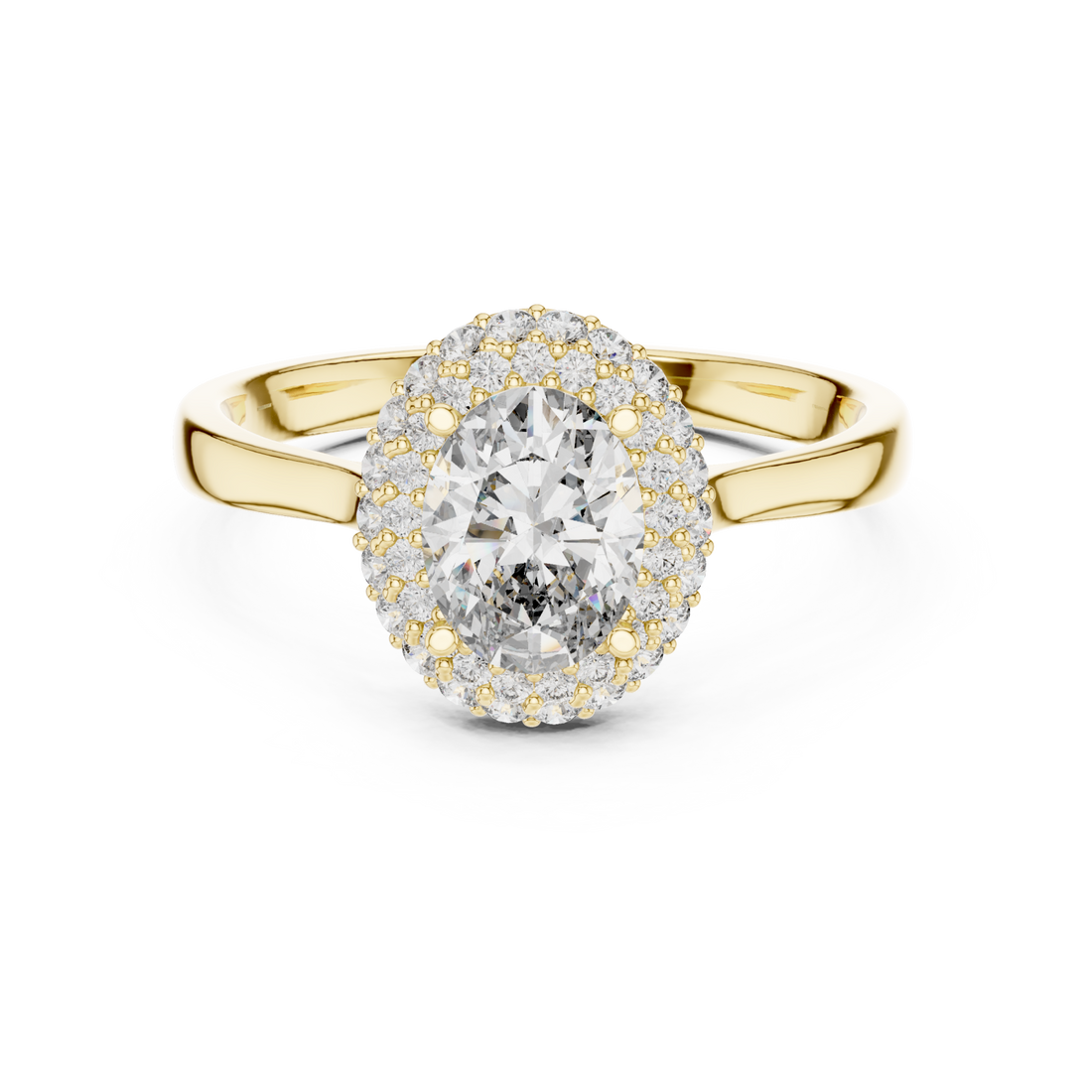 Gold Luminous Halo Oval Ring Right View