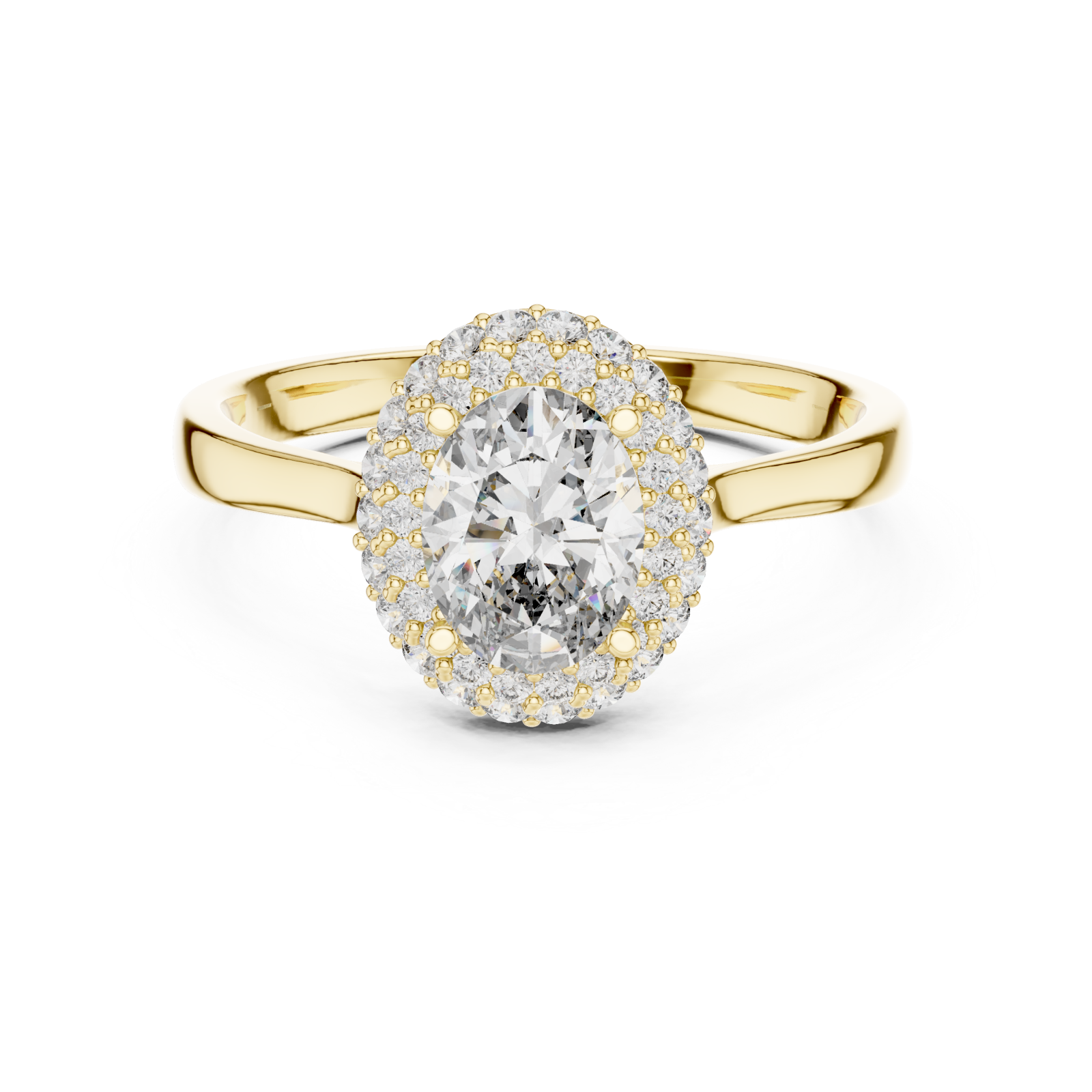  Gold Luminous Halo Oval Ring Front View