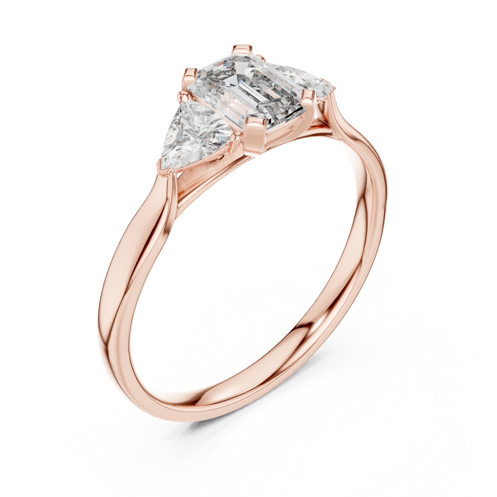  Rose Gold The Empress Cascade Radiant Ring Right View