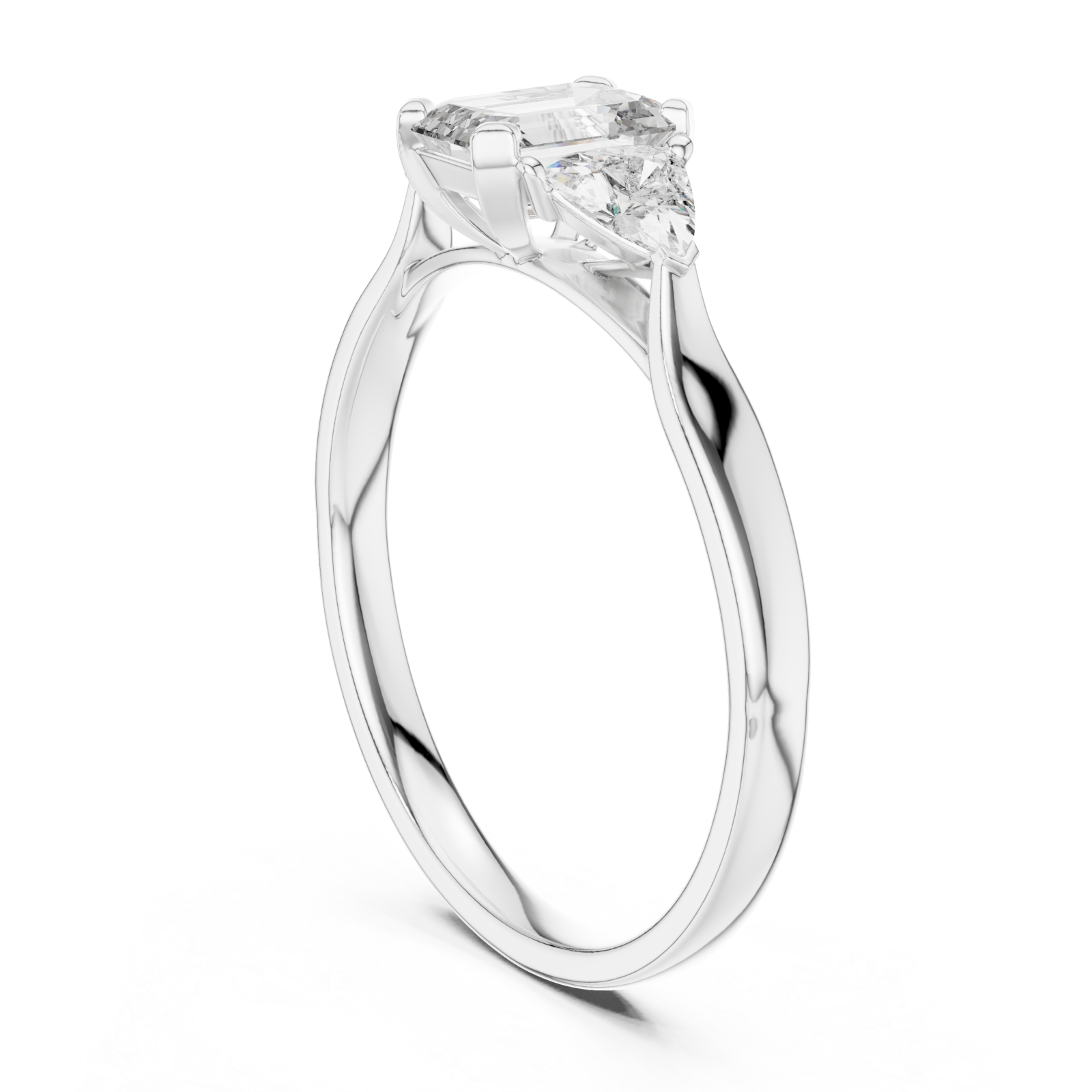 White Gold The Empress Cascade Radiant Ring Left View