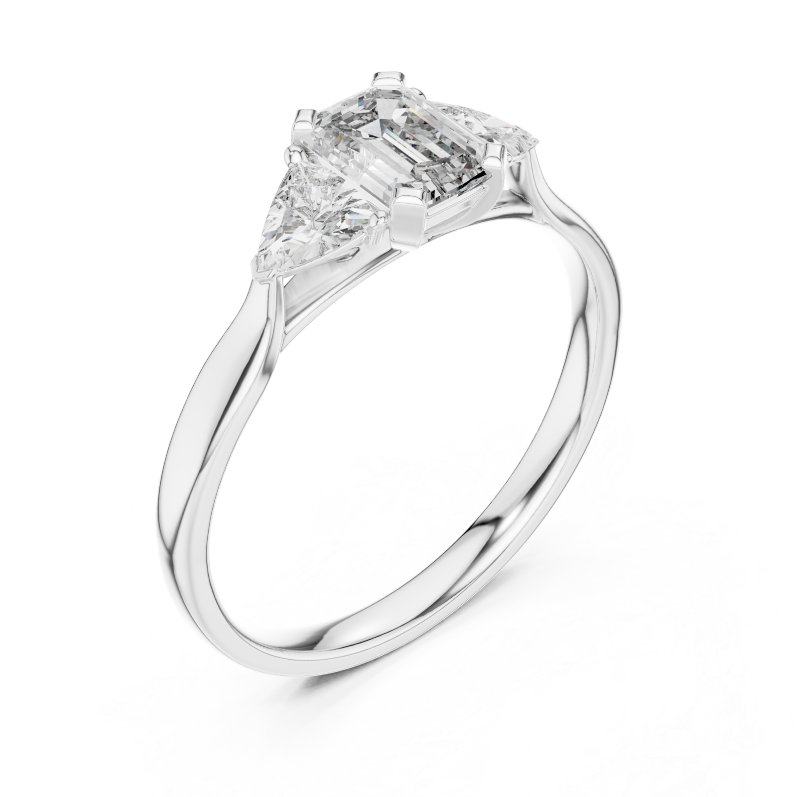  White Gold The Empress Cascade Radiant Ring Right View