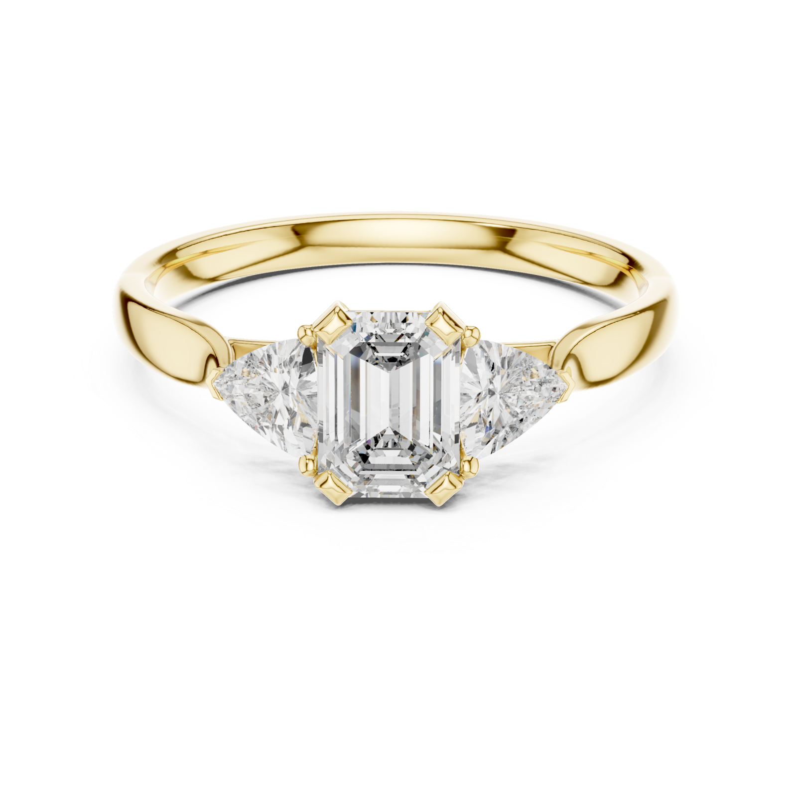  Gold The Empress Cascade Radiant Ring Front View