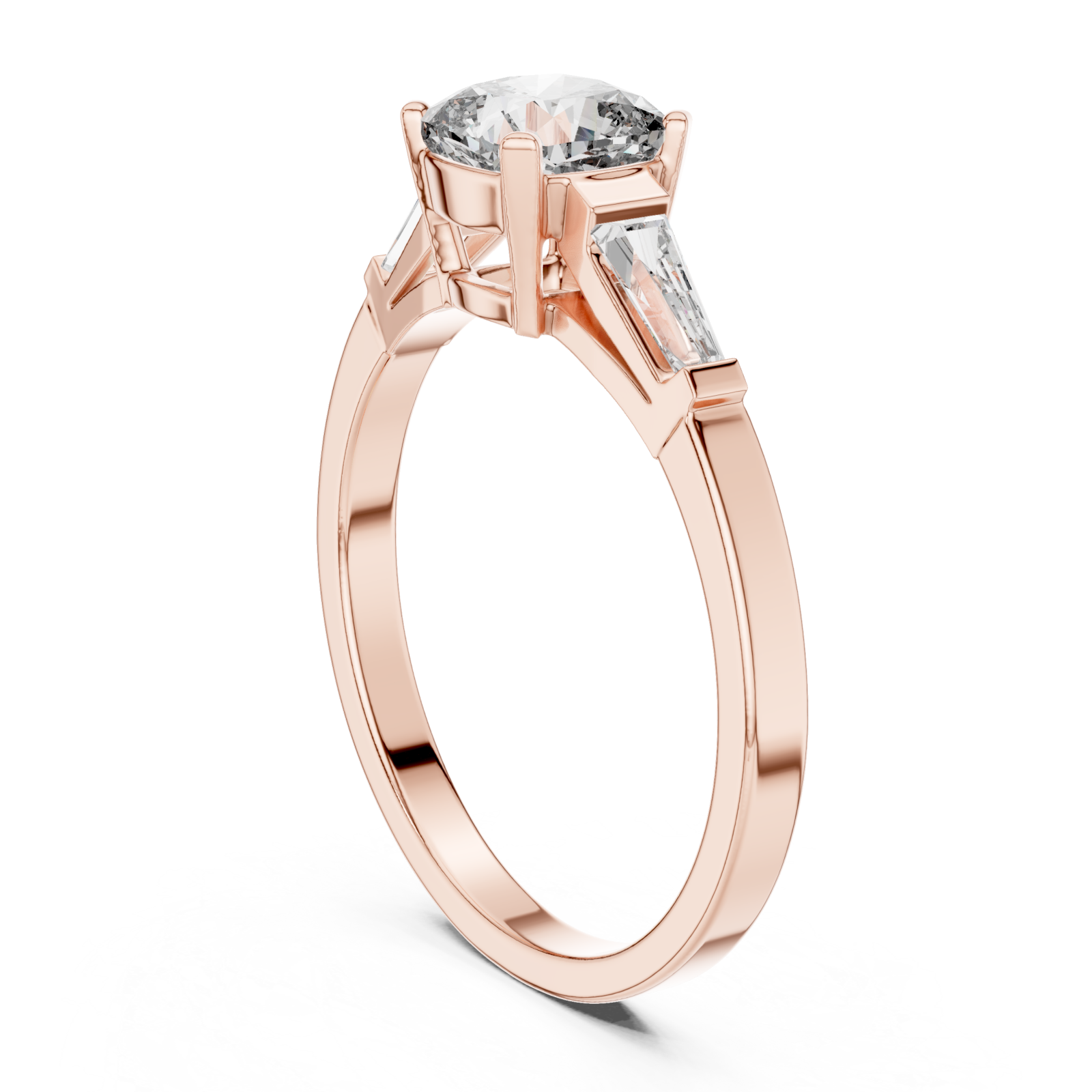  Rose Gold Starlit Promise Three Stone Ring Left View