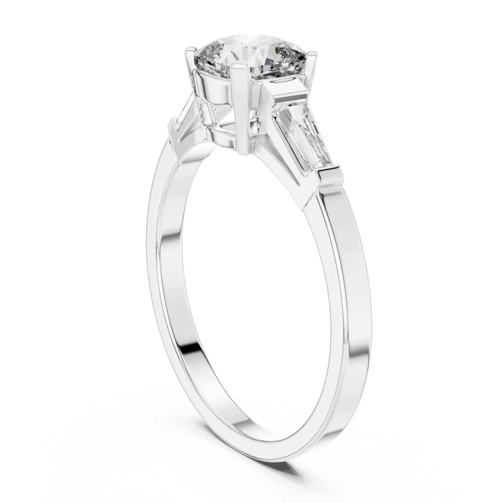  White Gold Starlit Promise Three Stone Ring Left View