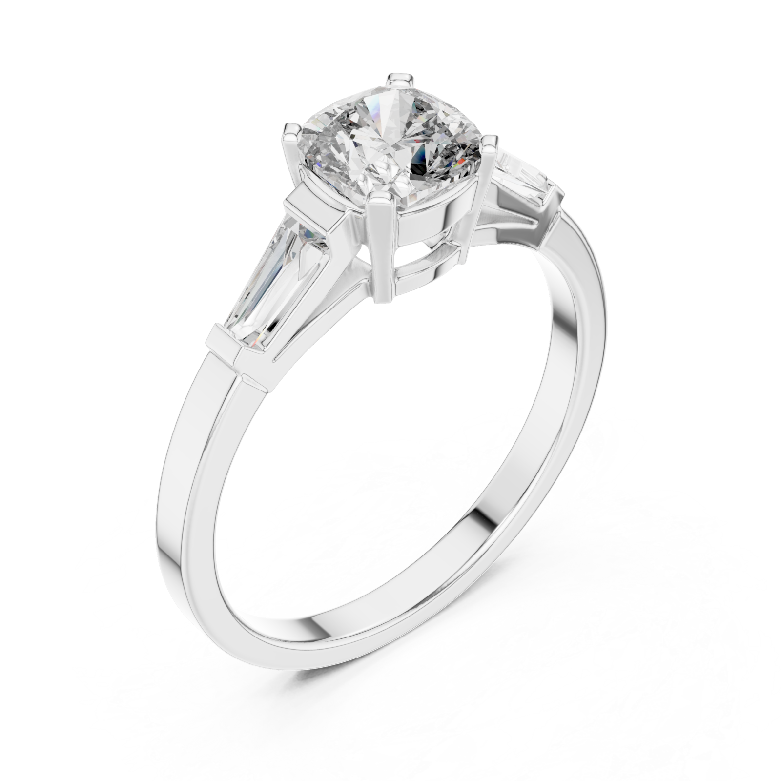  White Gold Starlit Promise Three Stone Ring Right View