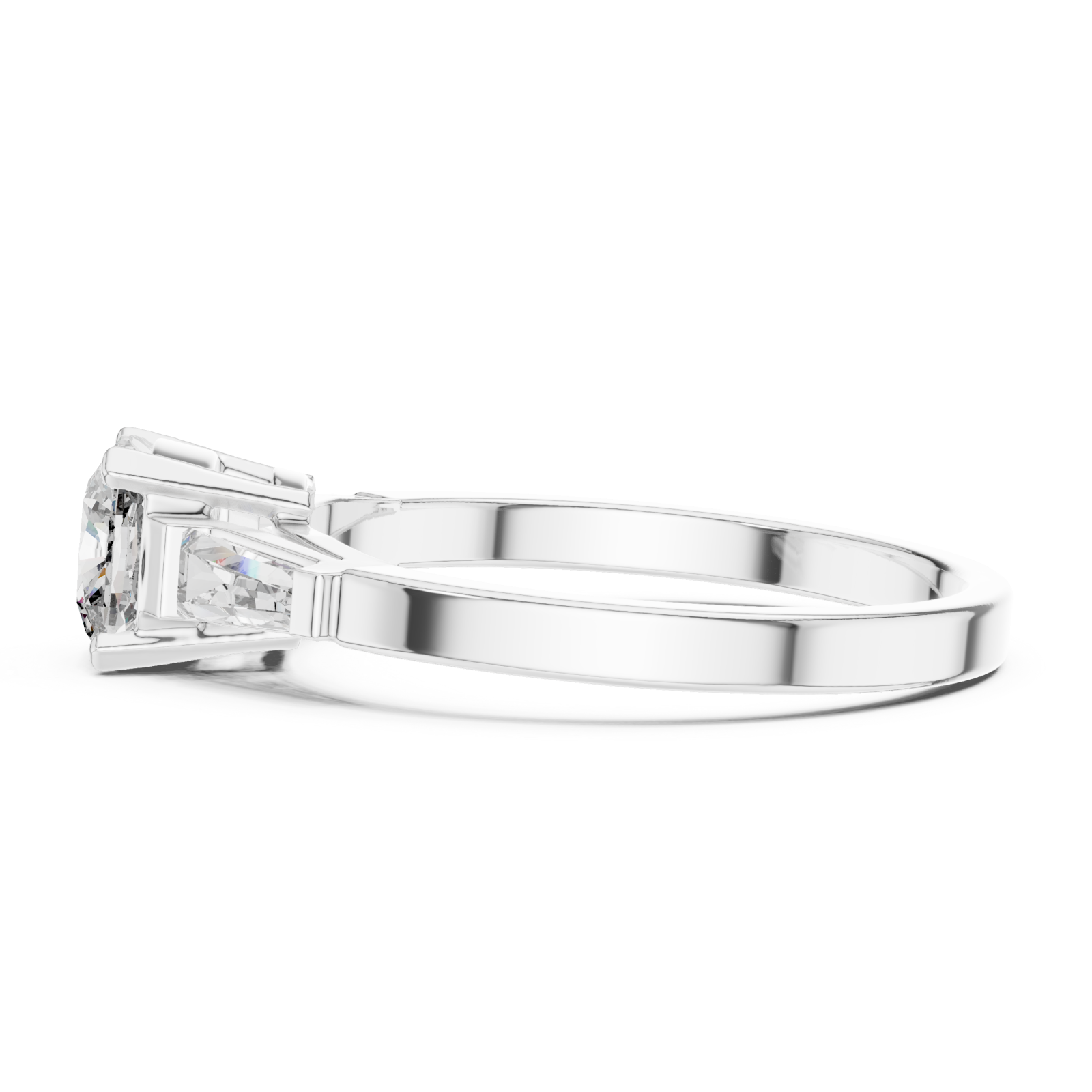  White Gold Starlit Promise Three Stone Ring Side View