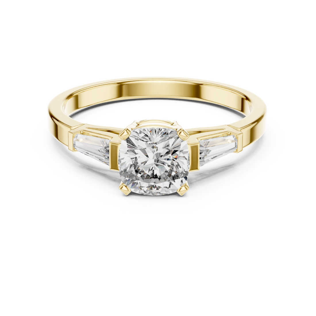 Gold Starlit Promise Three Stone Ring Right View