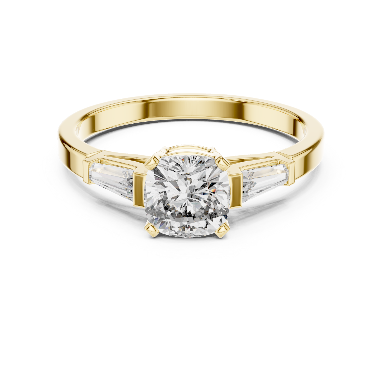  Gold Starlit Promise Three Stone Ring Front View