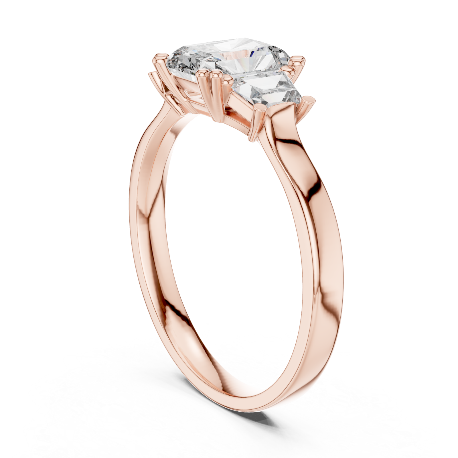  Rose Gold Luminous Cushion Embrace Ring Left View