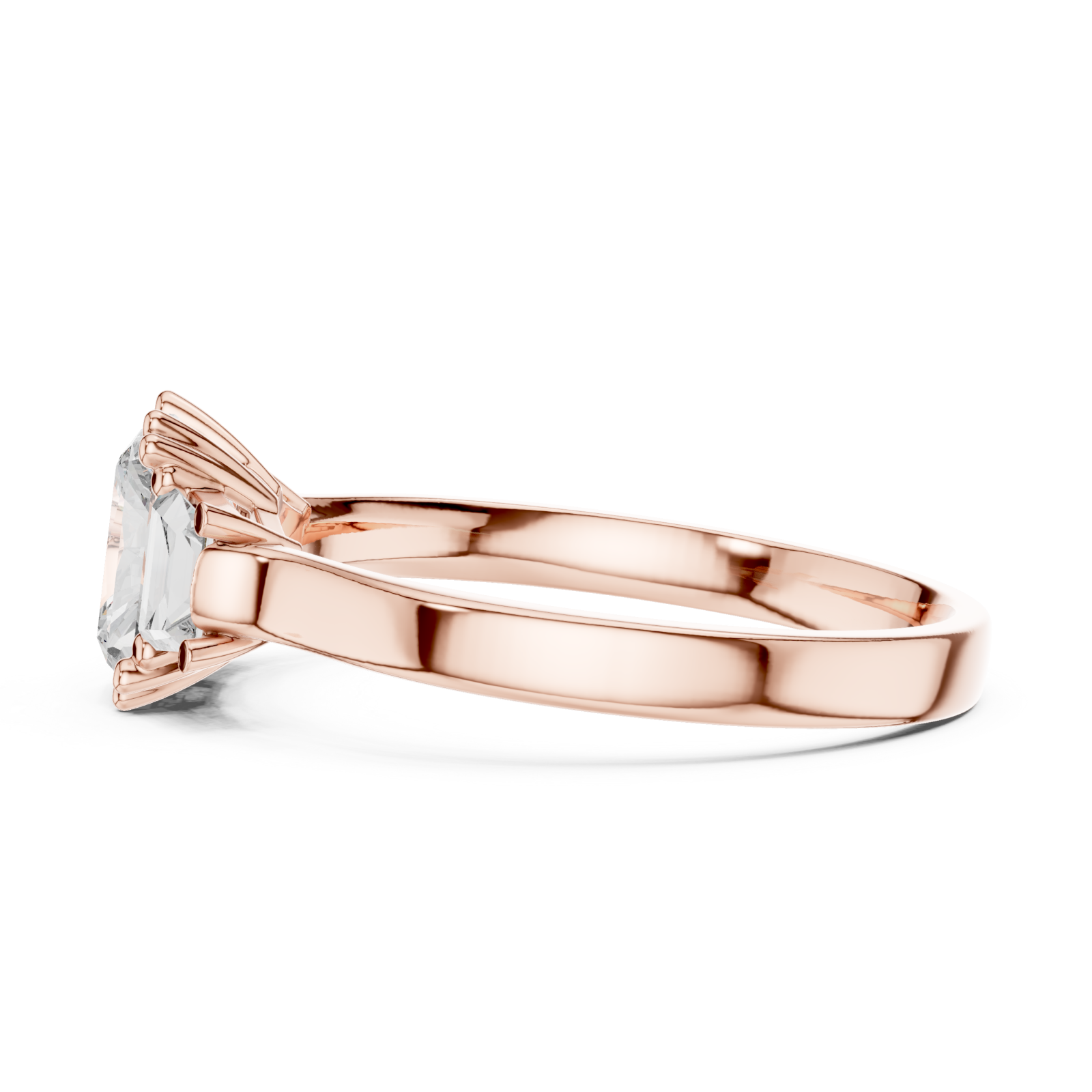  Rose Gold Luminous Cushion Embrace Ring Side View
