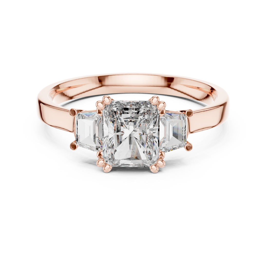  Rose Gold Luminous Cushion Embrace Ring Right View