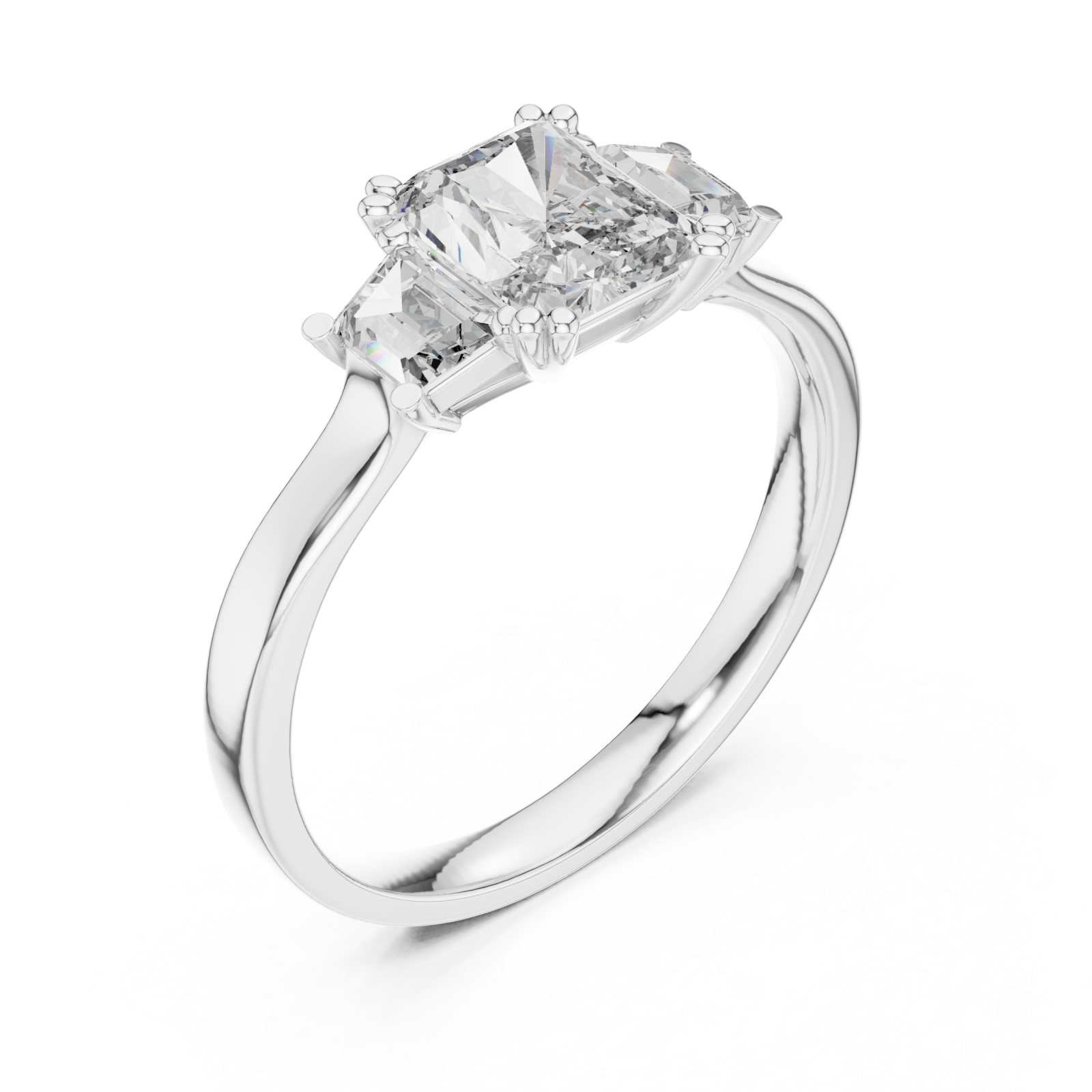  White Gold Luminous Cushion Embrace Ring Right View