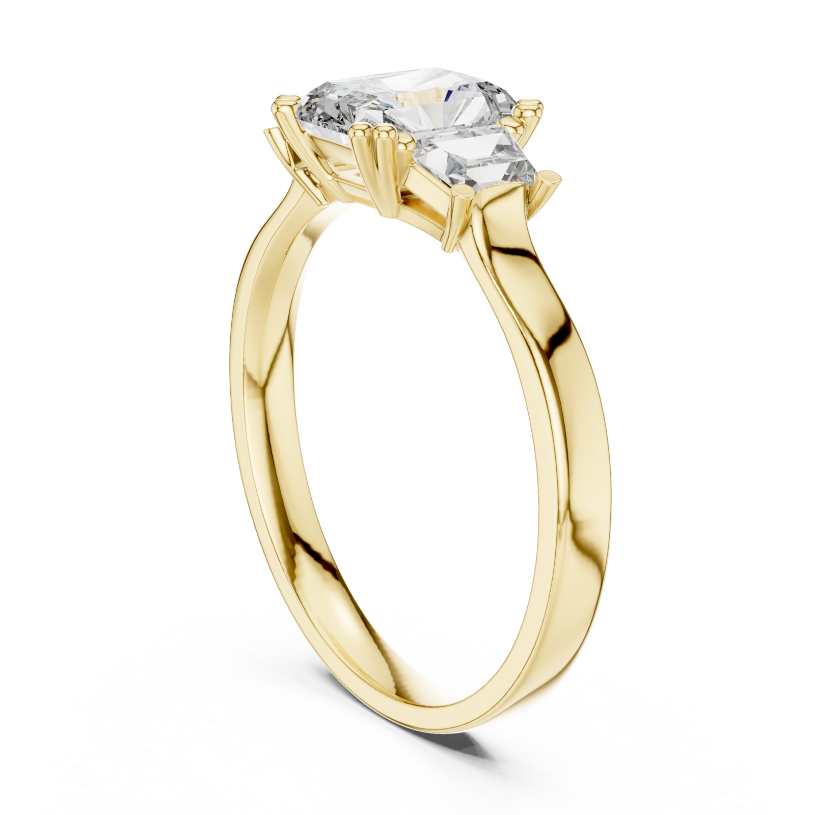  Gold Luminous Cushion Embrace Ring Left View