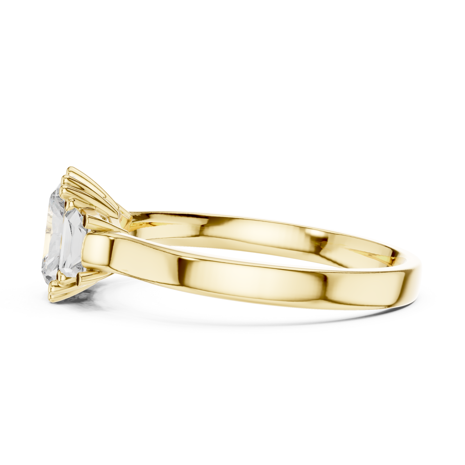  Gold Luminous Cushion Embrace Ring Side View