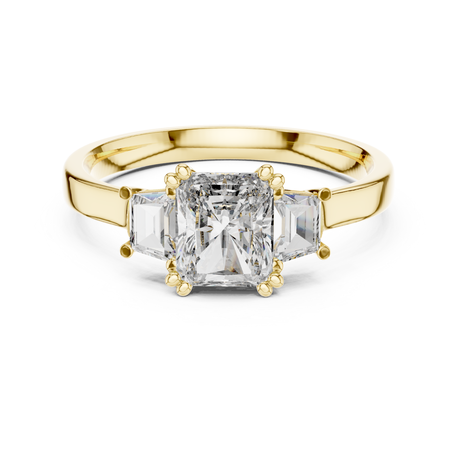  Gold Luminous Cushion Embrace Ring Front View