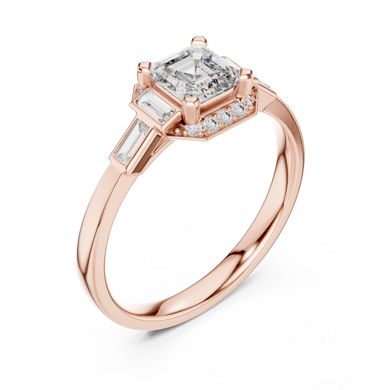  Rose Gold Luminous Ascend Modern Band Ring Right View