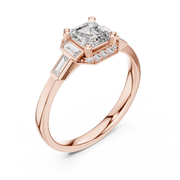  Rose Gold Luminous Ascend Modern Band Ring Right View