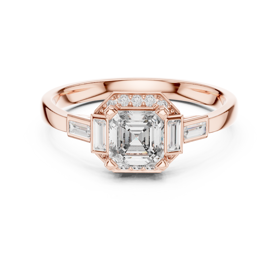  Rose Gold Luminous Ascend Modern Band Ring Right View