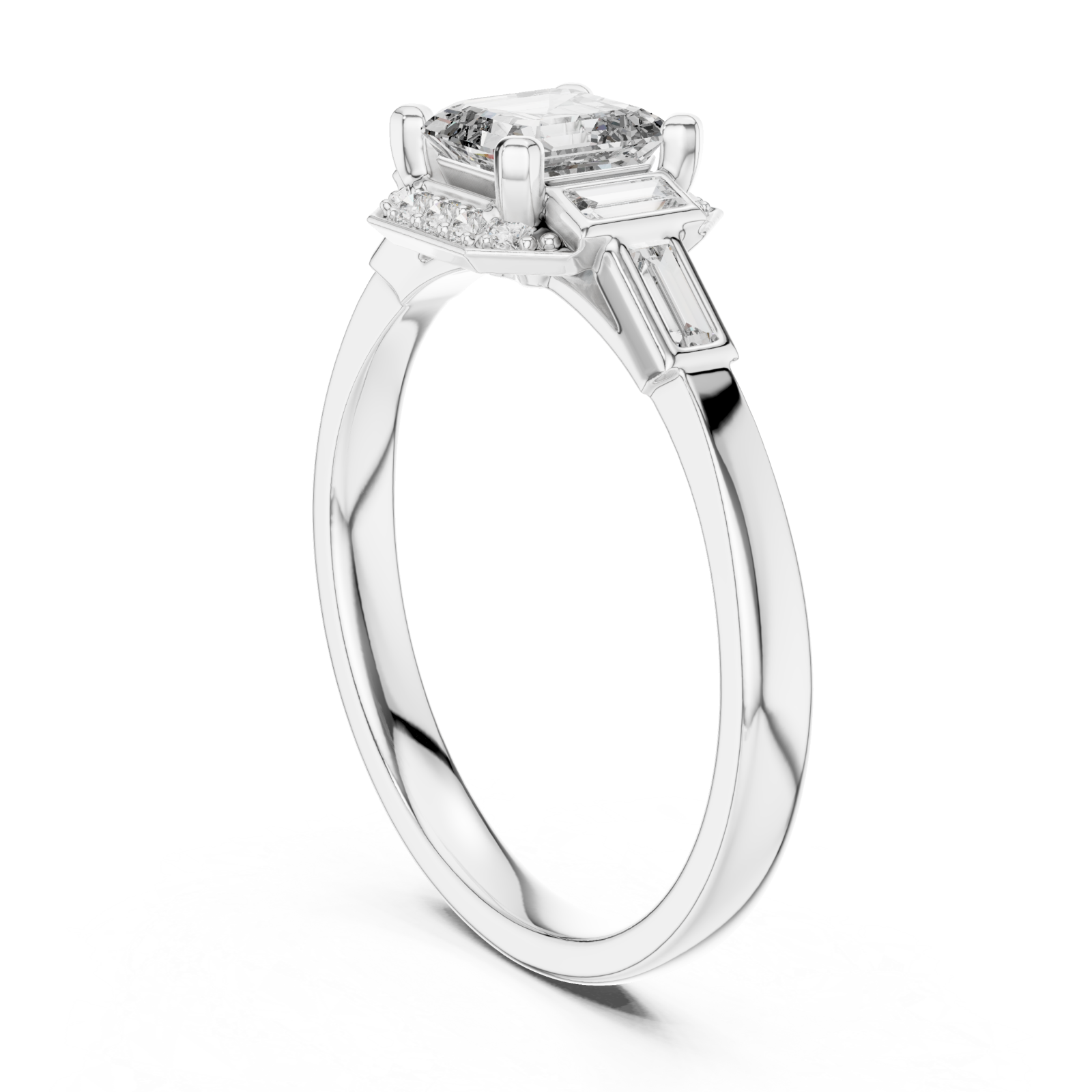  White Gold Luminous Ascend Modern Band Ring Left View