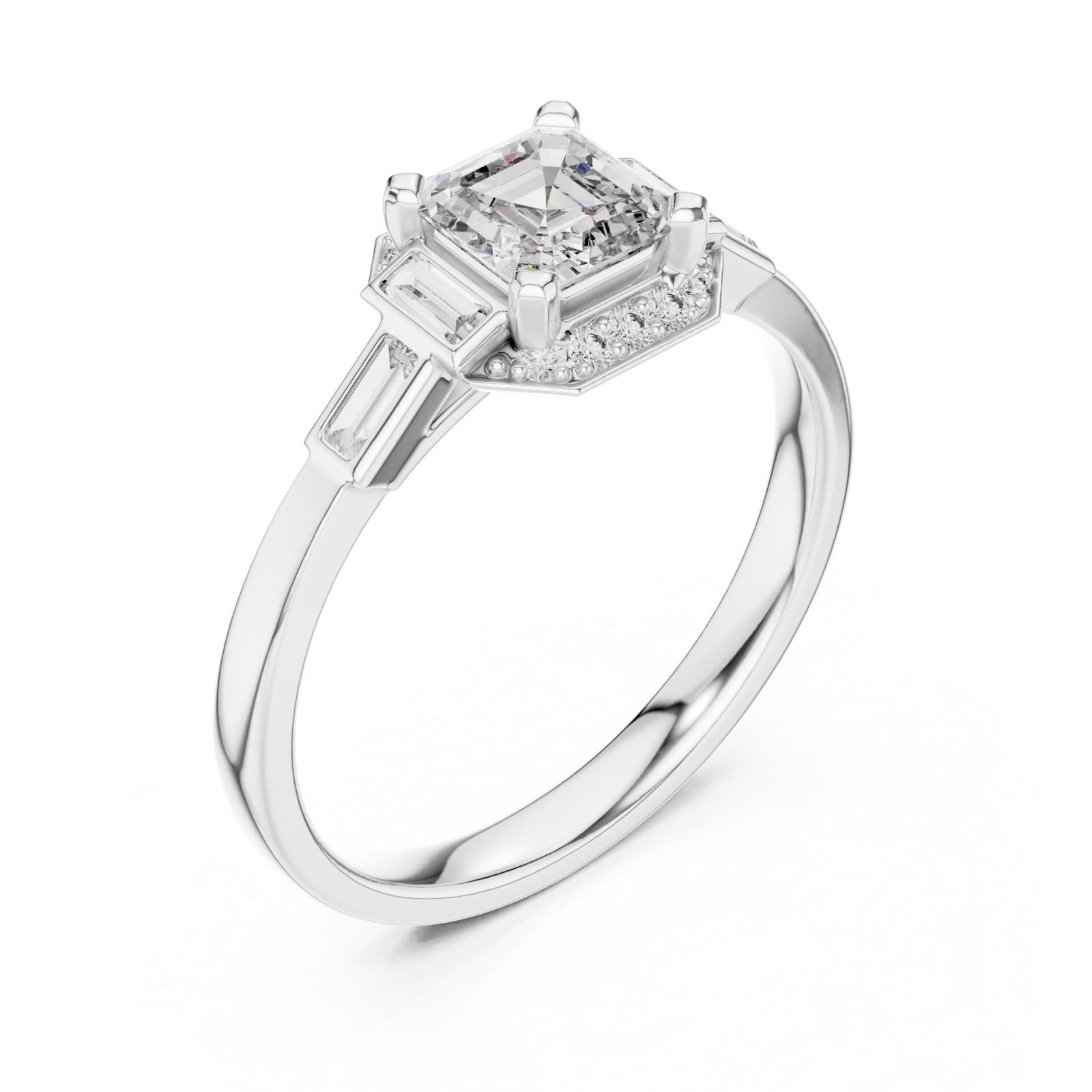  White Gold Luminous Ascend Modern Band Ring Right View