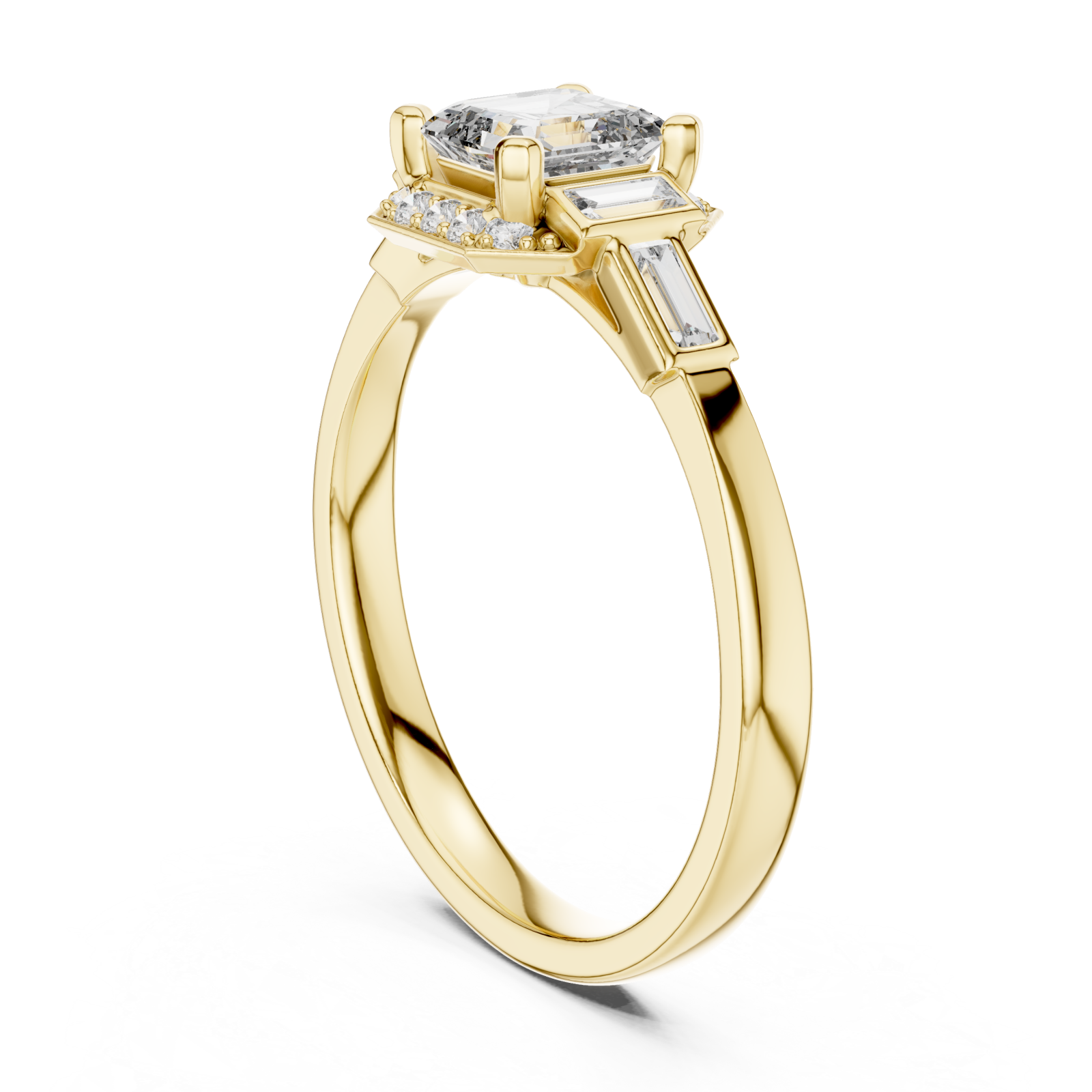  Gold Luminous Ascend Modern Band Ring Left View