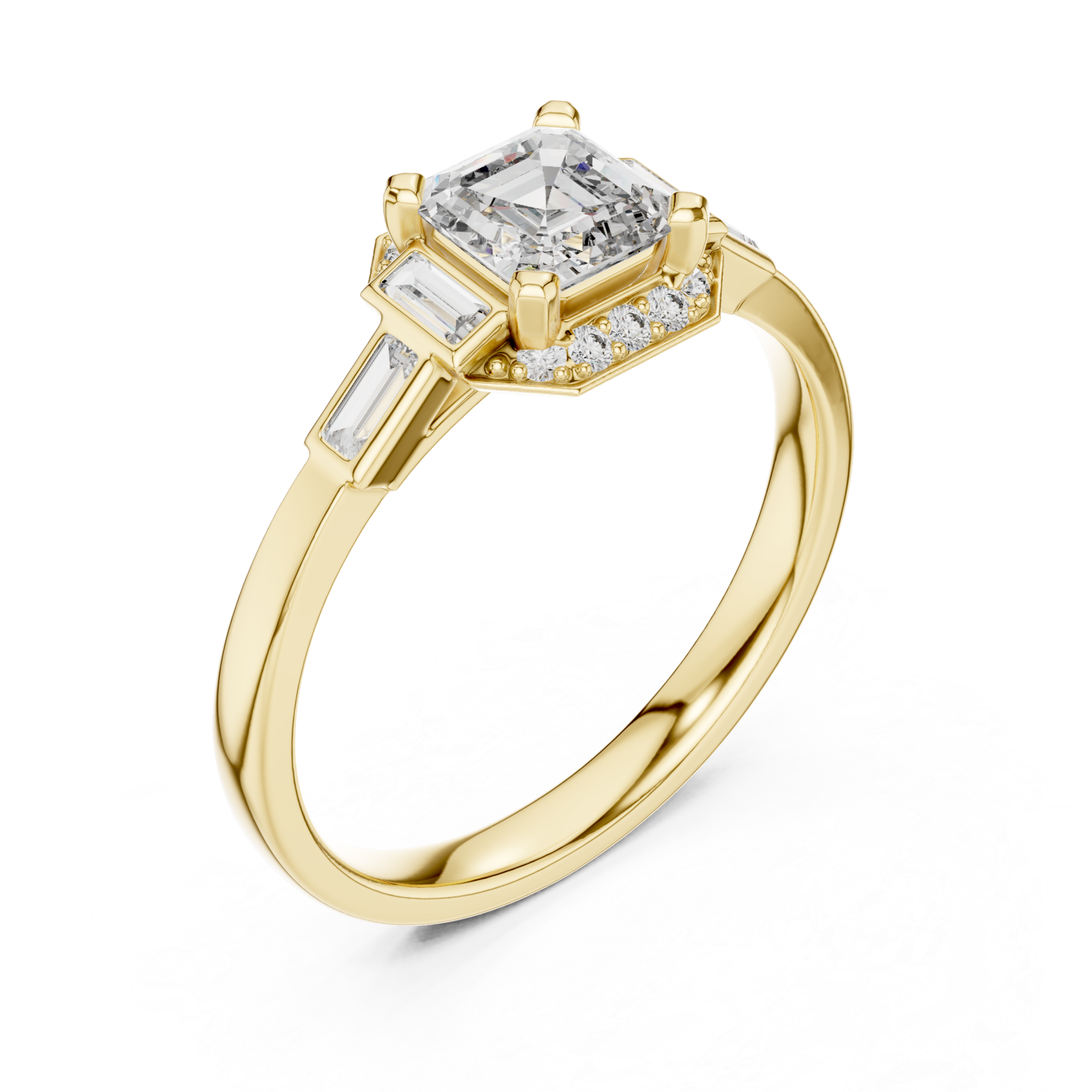 Gold Luminous Ascend Modern Band Ring Right View